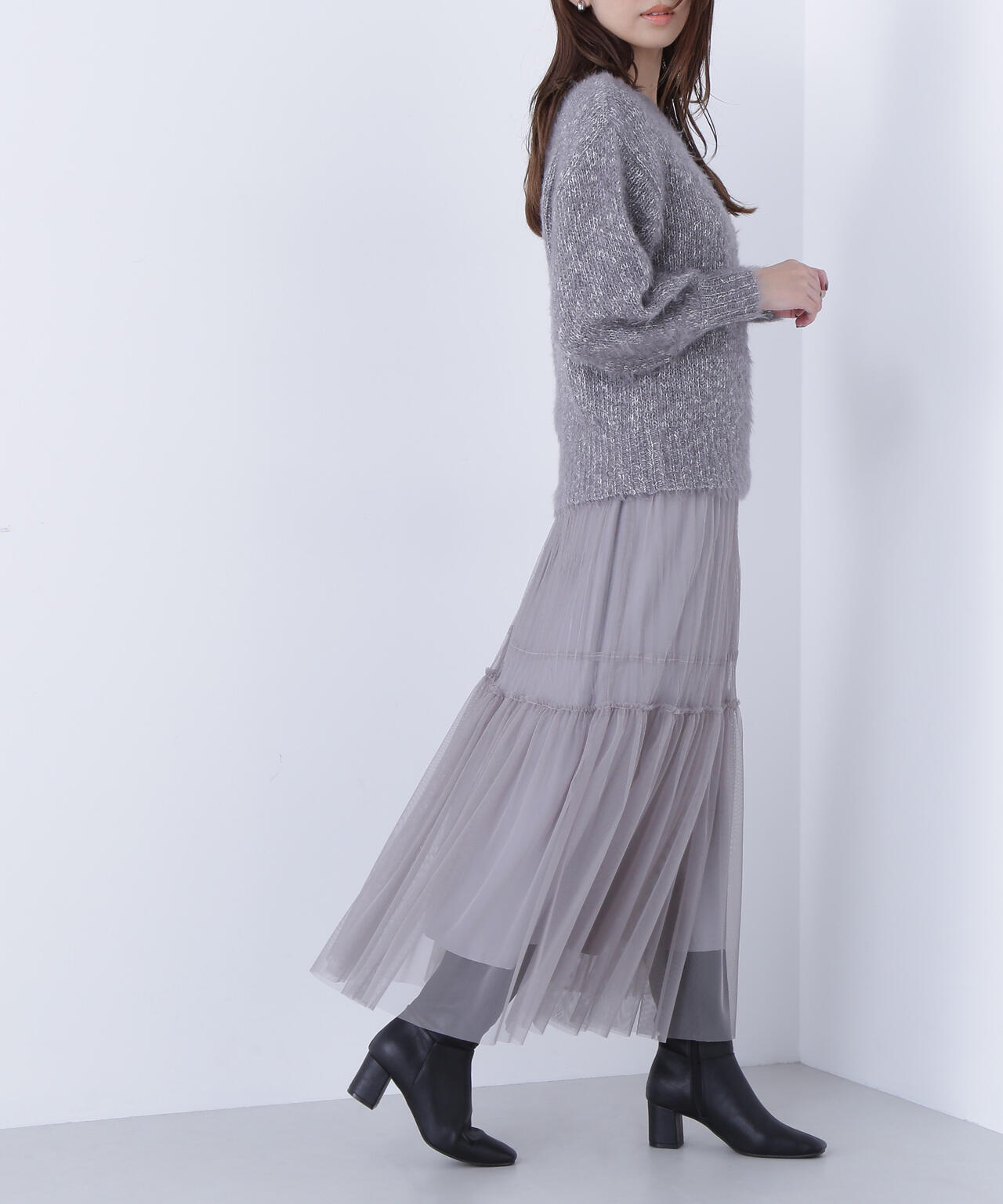 プリーツチュールスカート