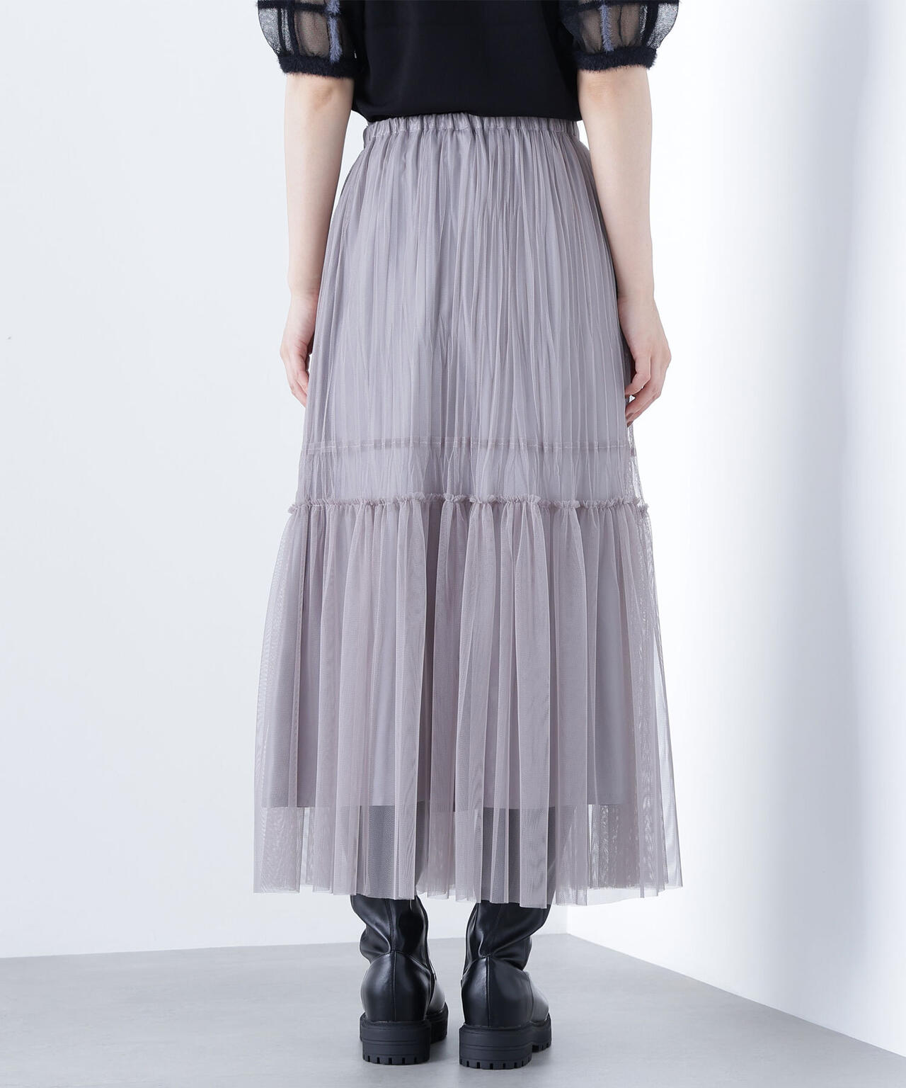 プリーツチュールスカート