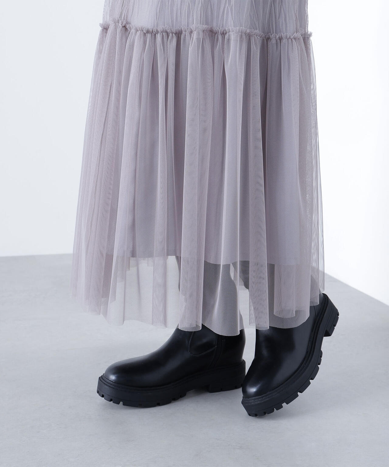 プリーツチュールスカート