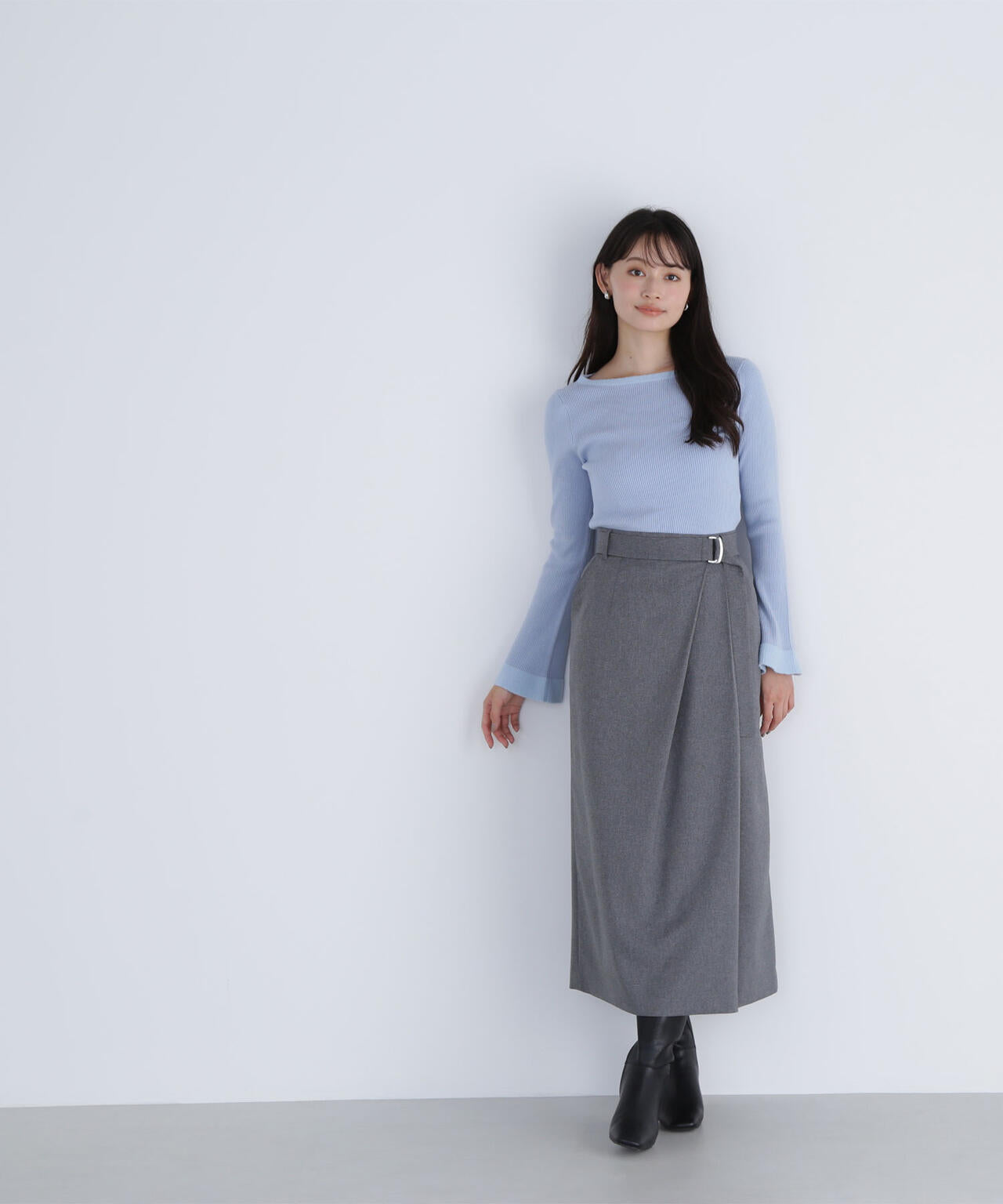 ベルテッドタックナロースカート | NATURAL BEAUTY BASIC（ナチュラル