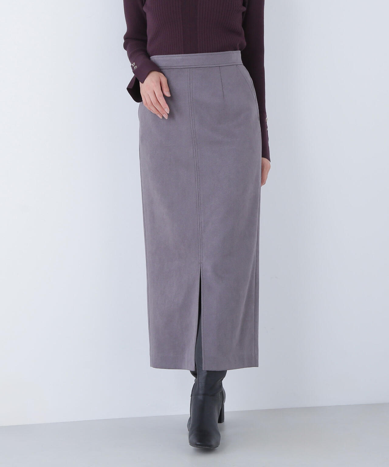 ナチュラルビューティーベーシック（NATURAL BEAUTY BASIC）/フェイクスエードシリーズ スリットスカート フェイクスエードシリーズ スリットスカート | NATURAL BEAUTY BASIC