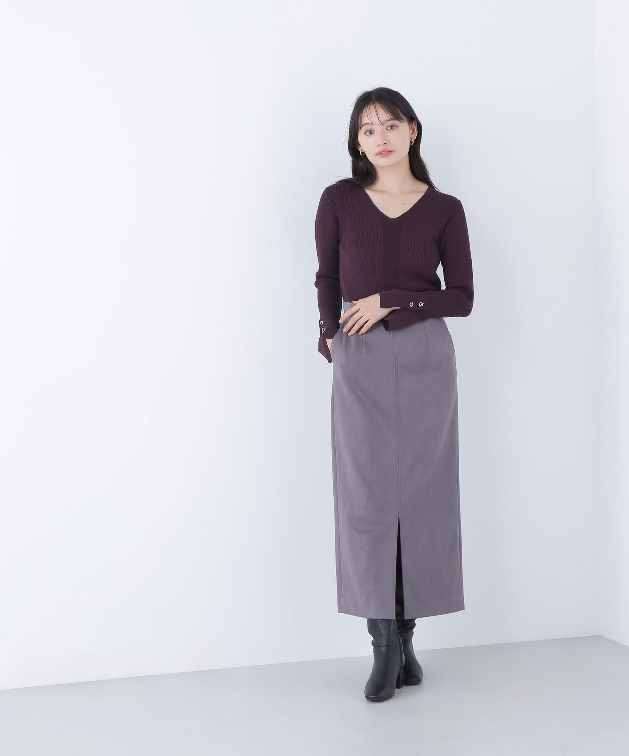 フェイクスエードシリーズ スリットスカート | NATURAL BEAUTY BASIC