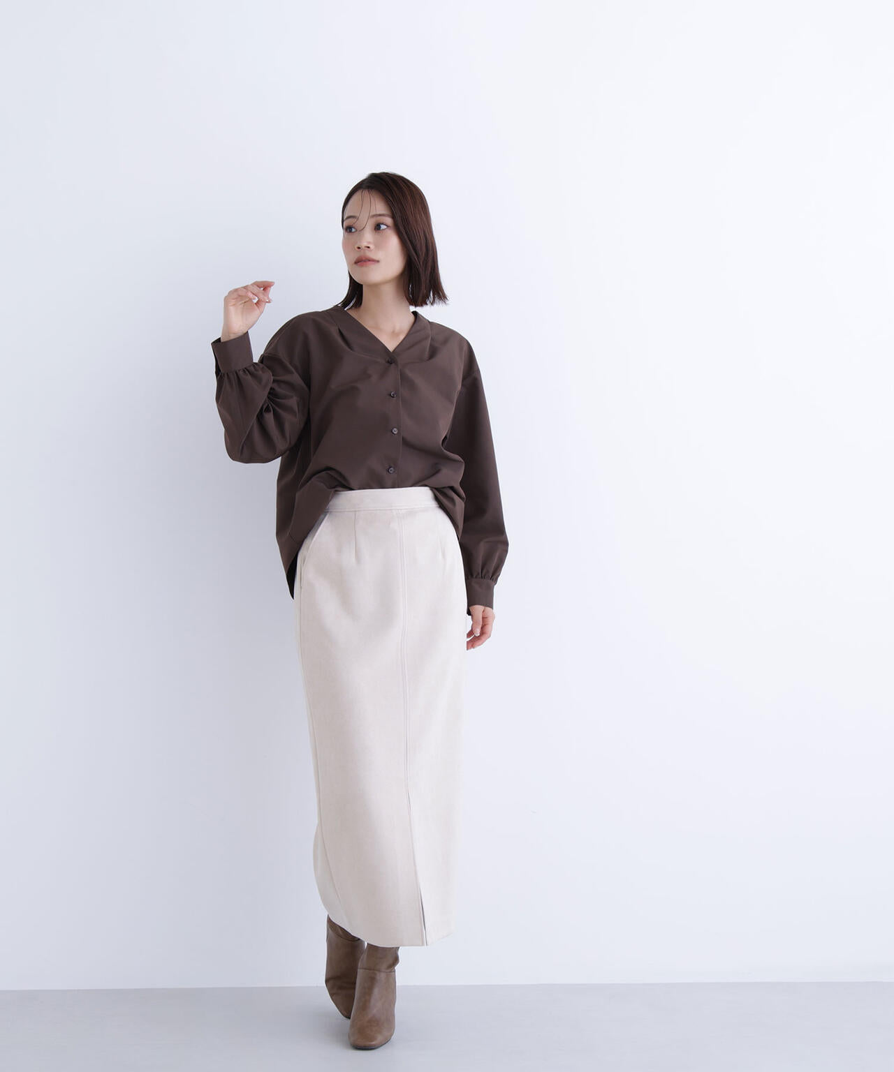 フェイクスエードシリーズ スリットスカート