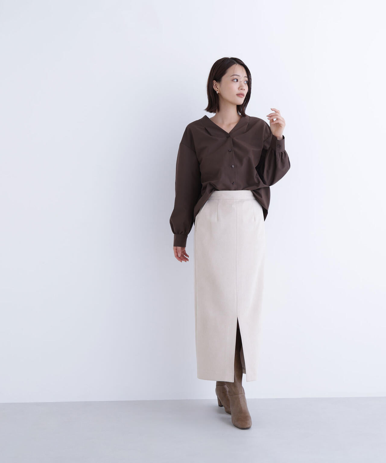 フェイクスエードシリーズ スリットスカート | NATURAL BEAUTY BASIC