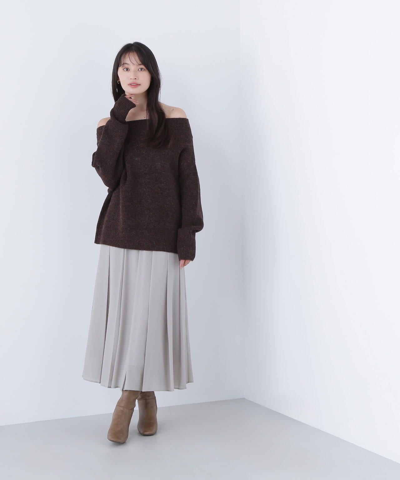 オータムカラープリーツスカート