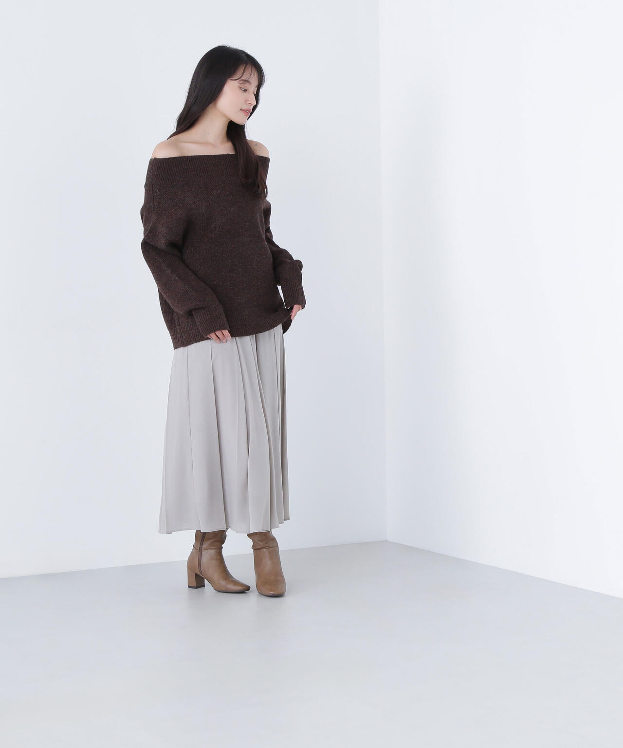 オータムカラープリーツスカート