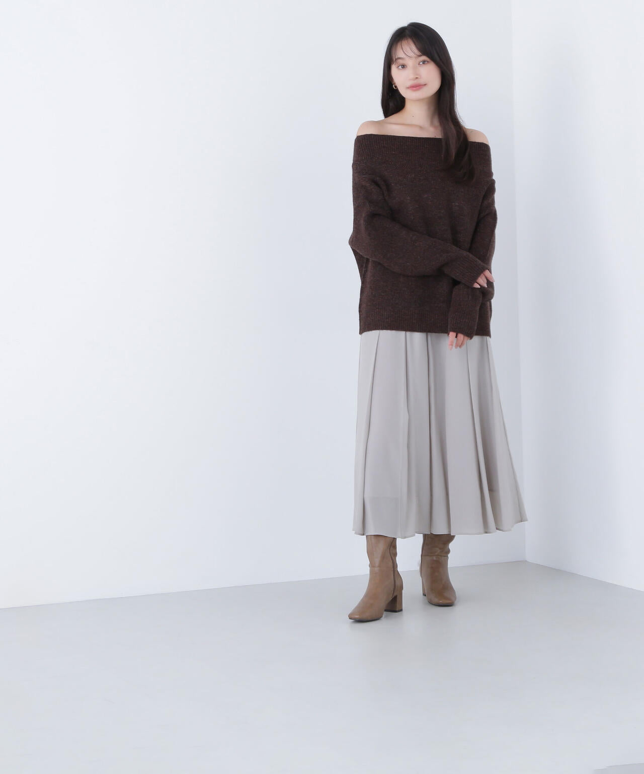 オータムカラープリーツスカート