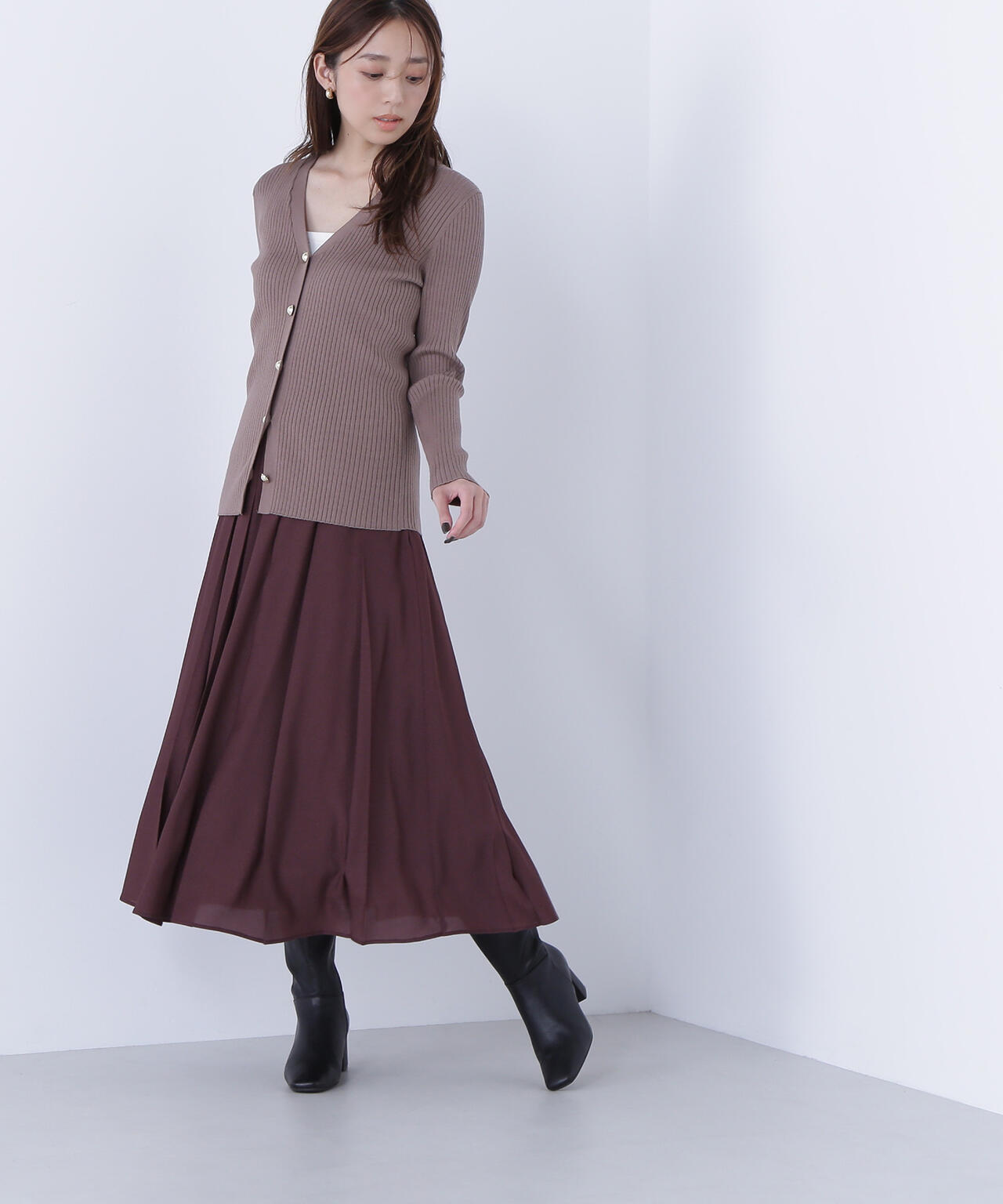 オータムカラープリーツスカート