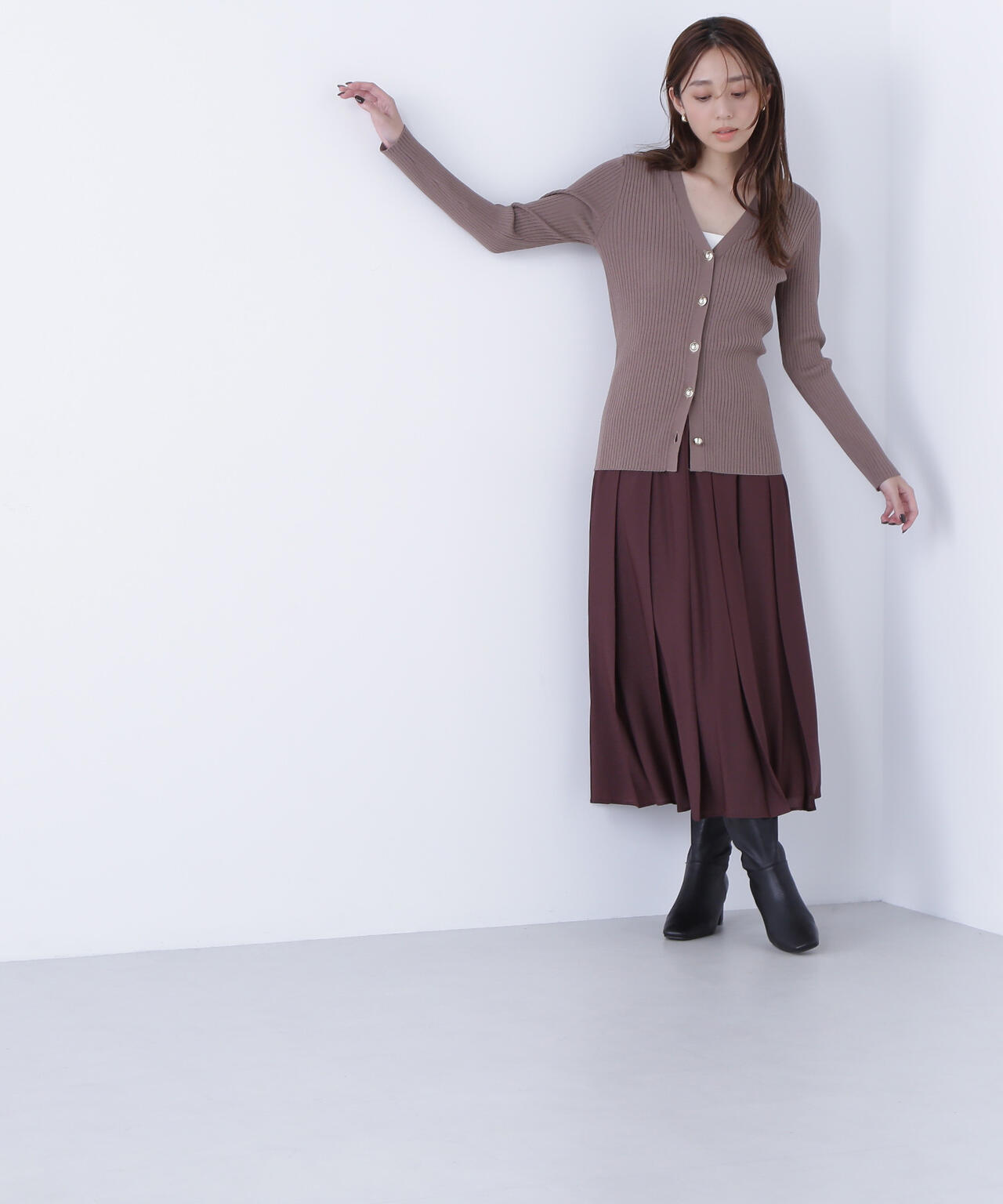 オータムカラープリーツスカート