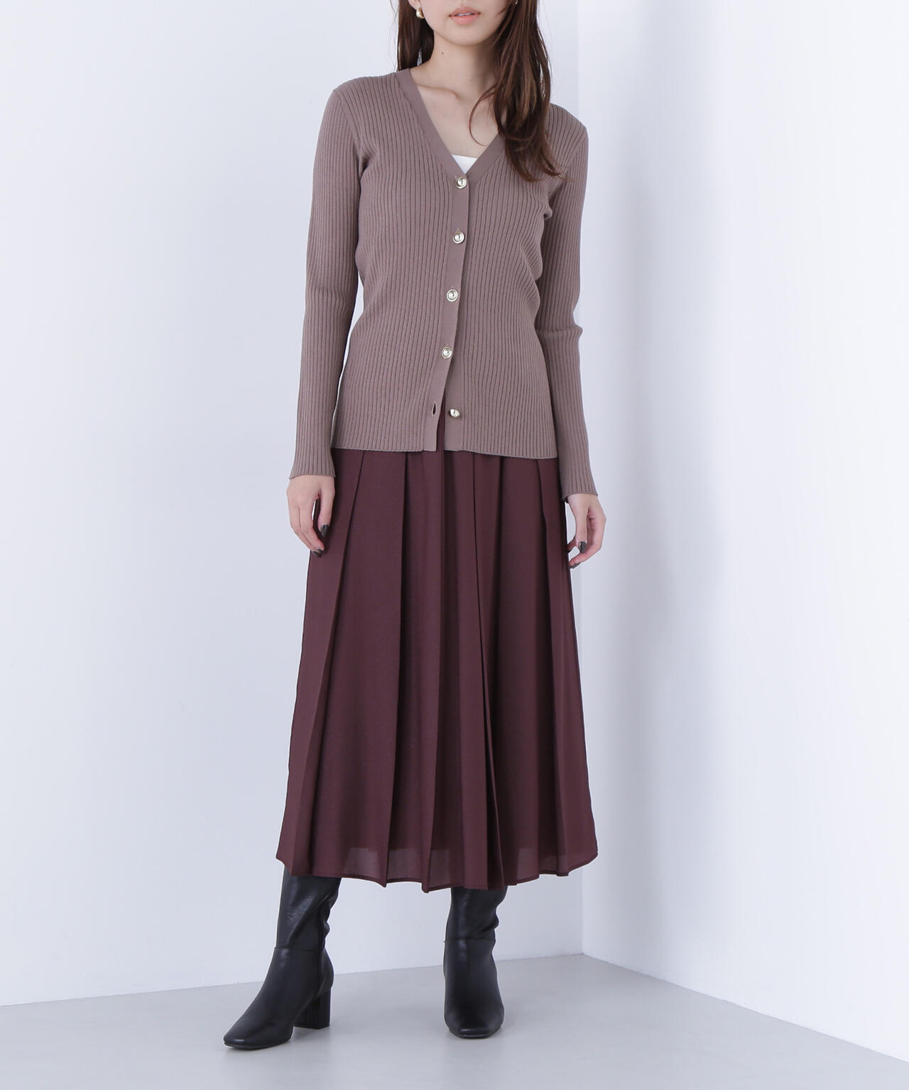 オータムカラープリーツスカート