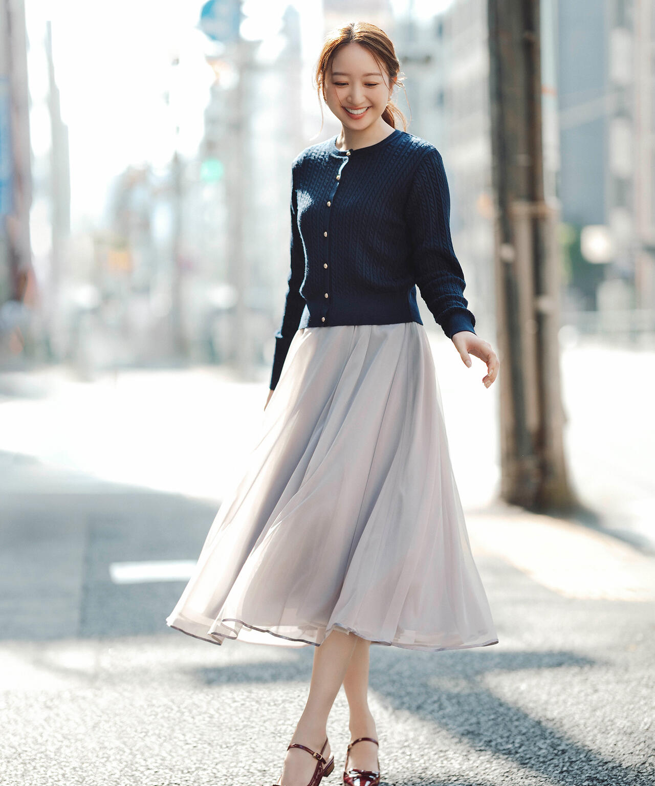 パイピングチュールフレアスカート | NATURAL BEAUTY BASIC  