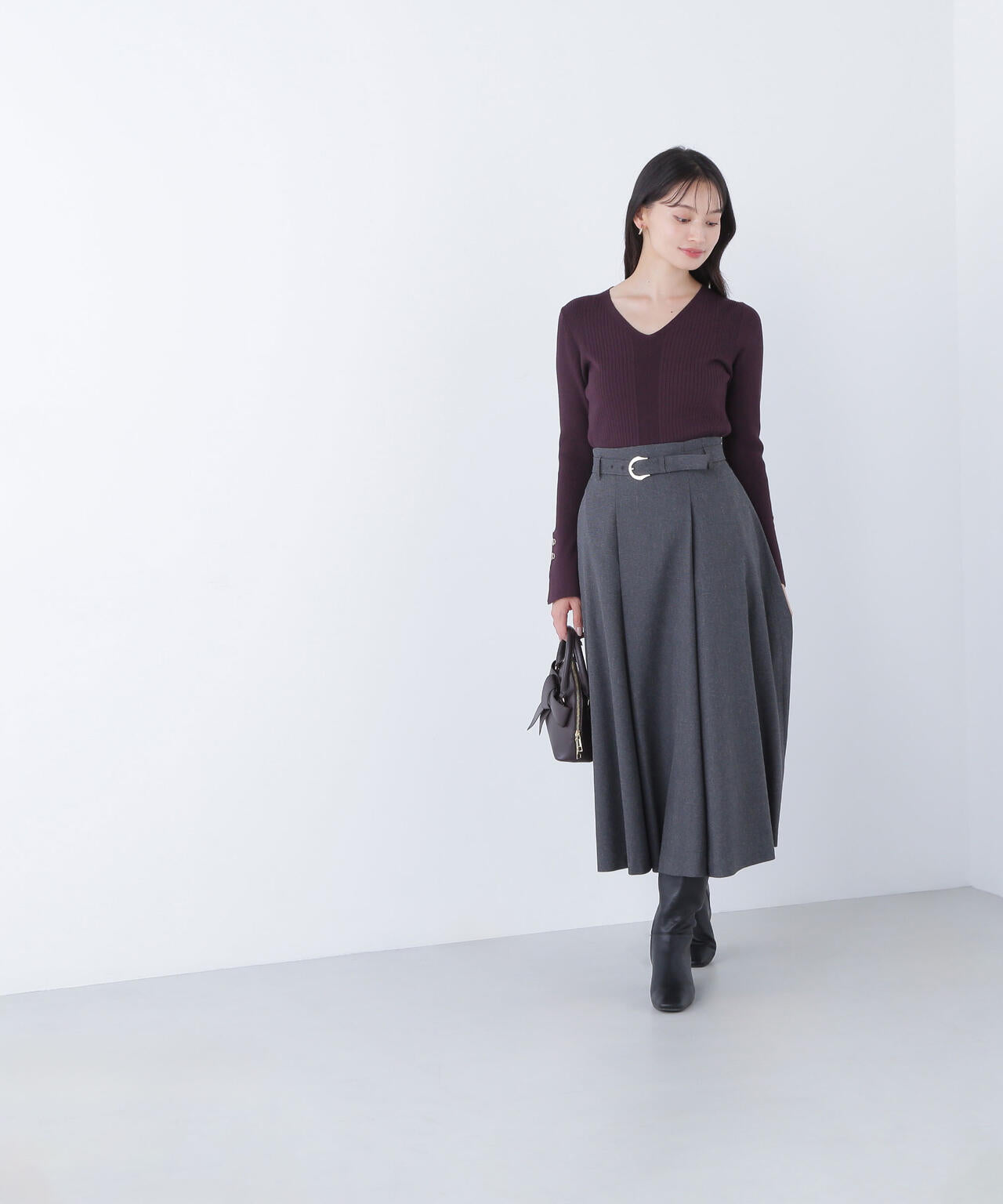 メタルバックルフレアスカート | NATURAL BEAUTY BASIC（ナチュラル