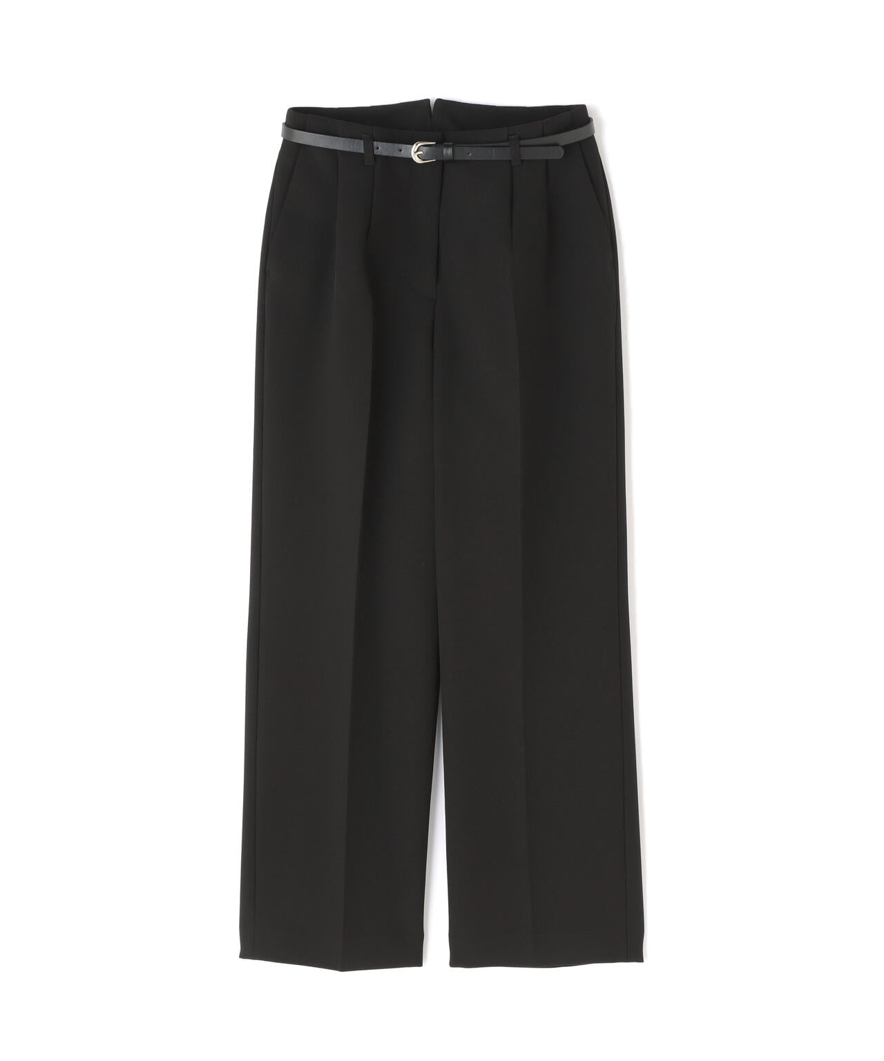 ＜骨格ストレート＞ベルト付スリムストレートパンツ