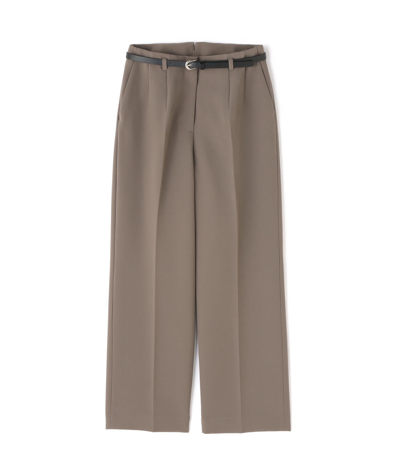 ＜骨格ストレート＞ベルト付スリムストレートパンツ