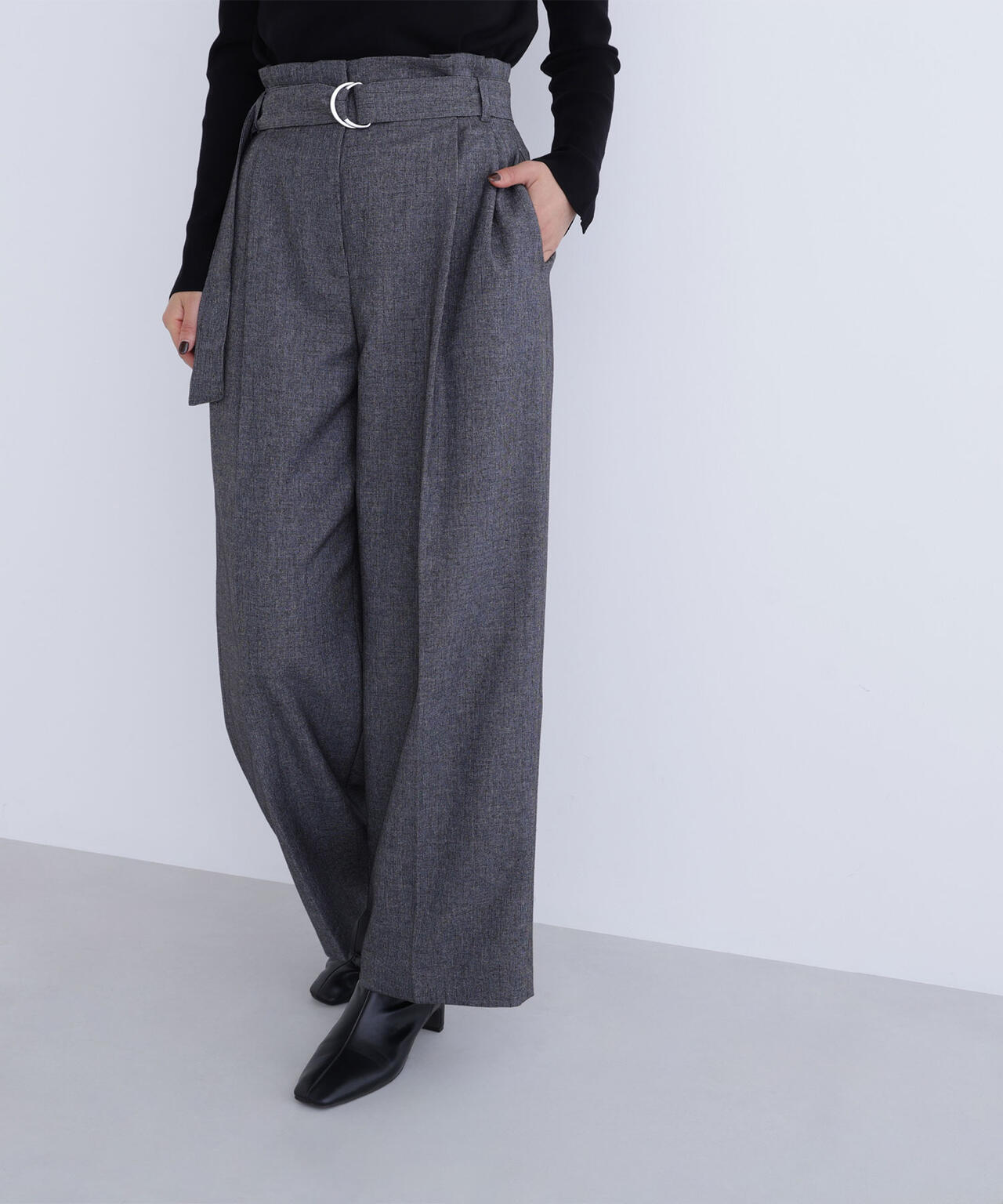 ツイーディーベルテッドワイドパンツ