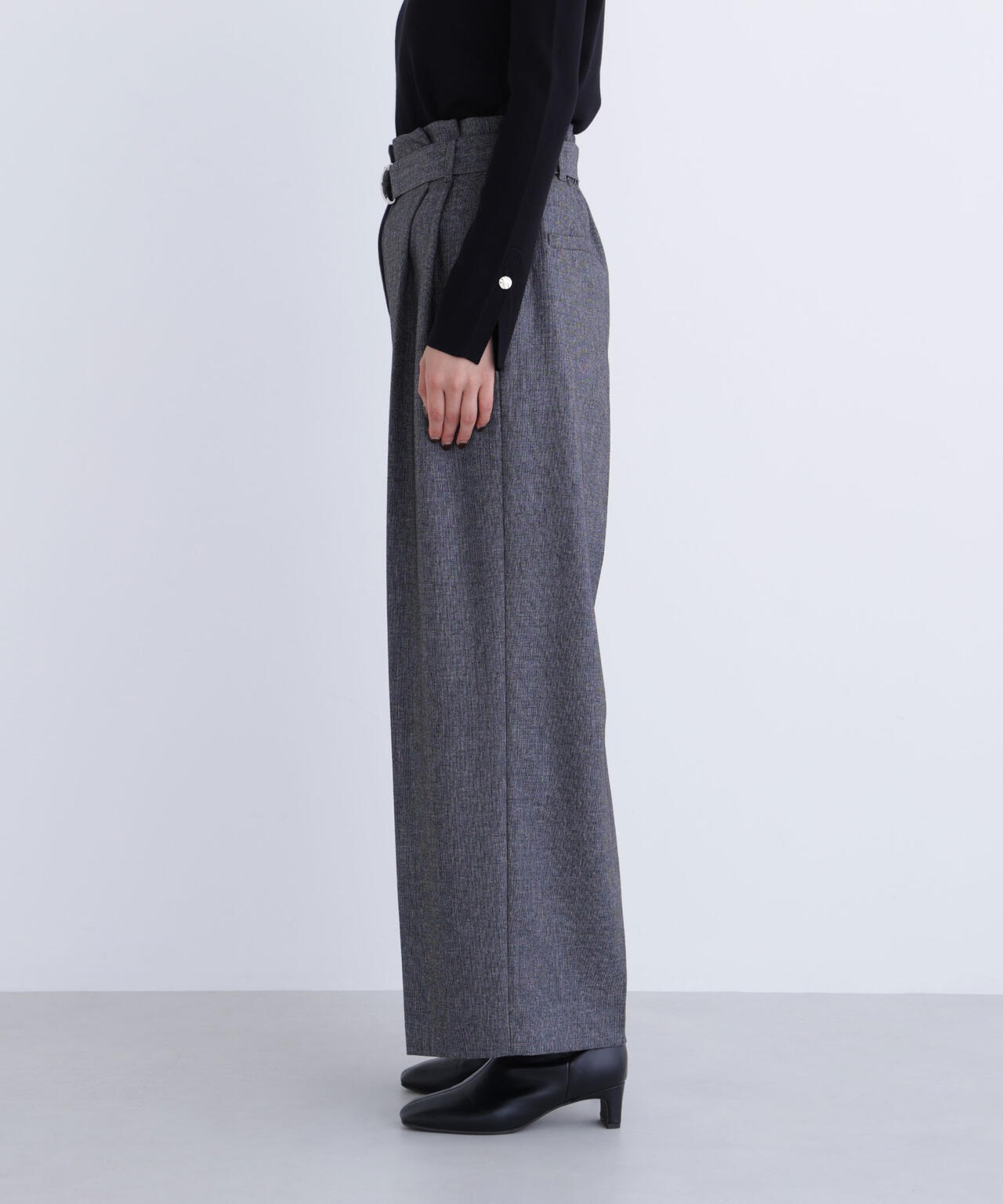 ツイーディーベルテッドワイドパンツ