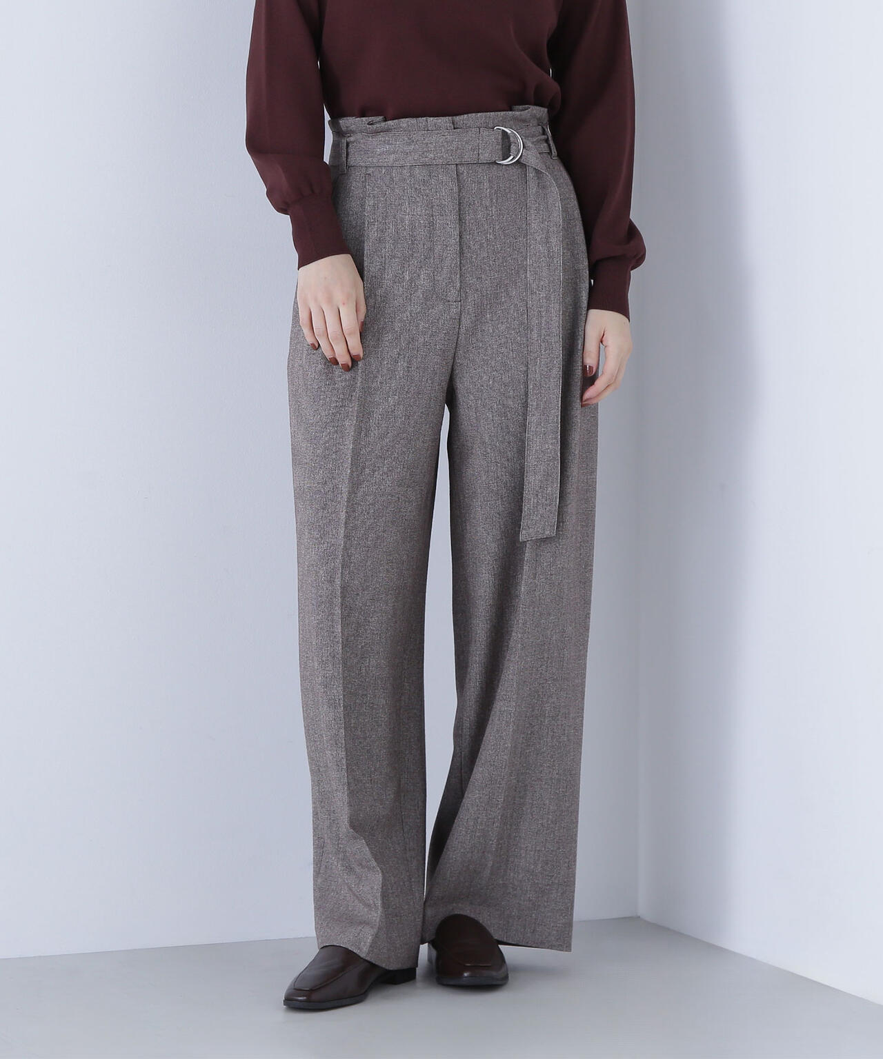 ツイーディーベルテッドワイドパンツ