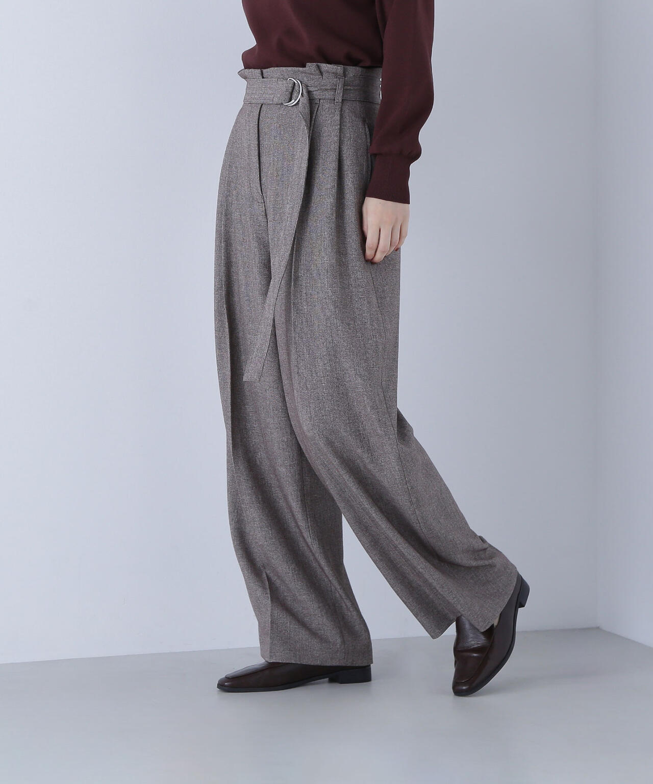 ツイーディーベルテッドワイドパンツ