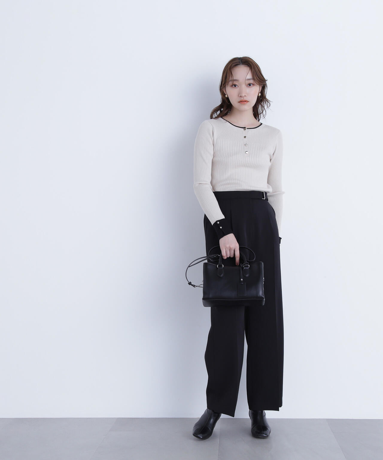 メタルディティールタックワイドパンツ | NATURAL BEAUTY BASIC