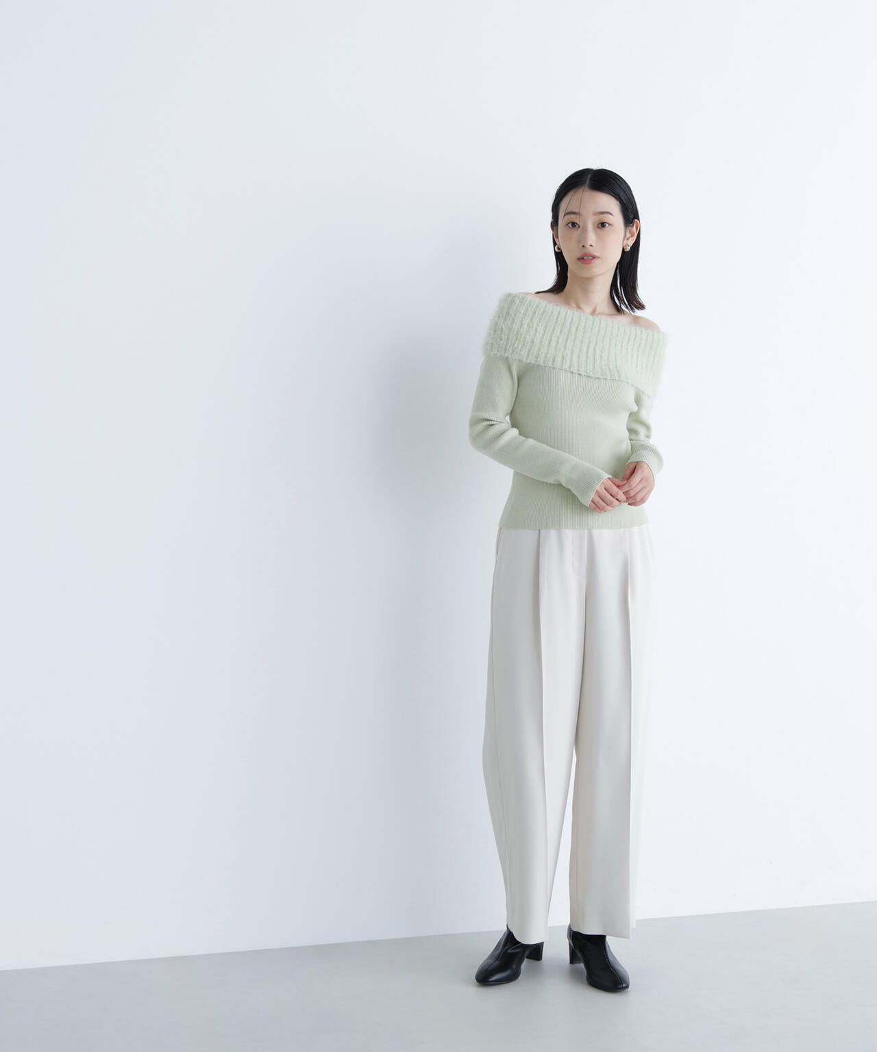 メタルディティールタックワイドパンツ | NATURAL BEAUTY BASIC