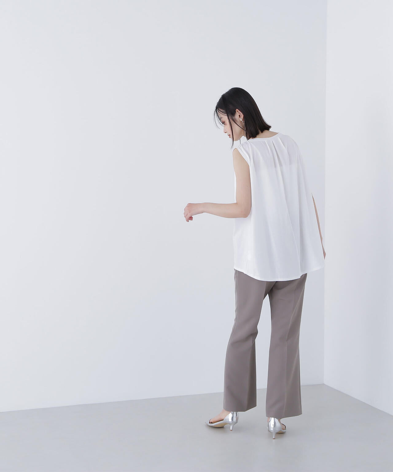 スリムフレアパンツ*