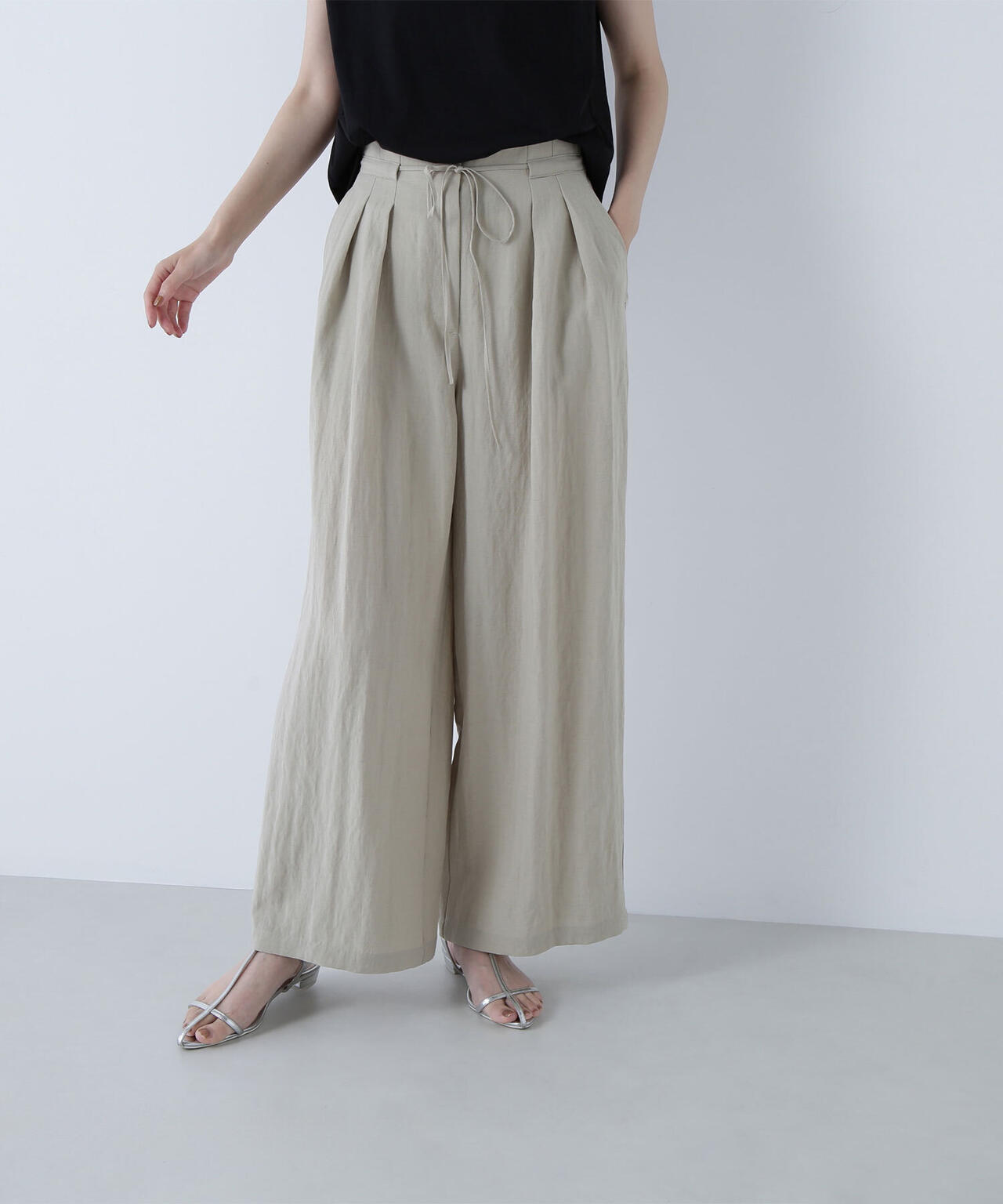 リボンベルトリラクシータックパンツ | NATURAL BEAUTY BASIC
