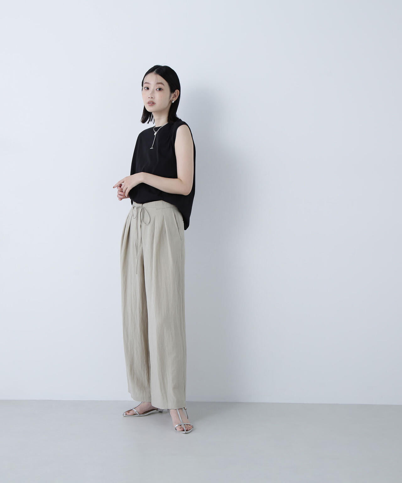 リボンベルトリラクシータックパンツ* | NATURAL BEAUTY BASIC