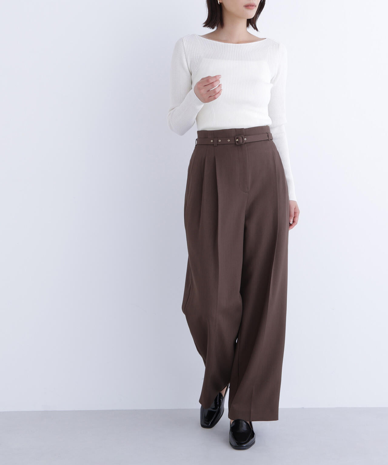 ナチュラルビューティーベーシック（NATURAL BEAUTY BASIC）/くびれ仕込みベルテッドパンツ CLASSY.掲載】【ちょうど、いい服】くびれ仕込みベルテッドパンツ