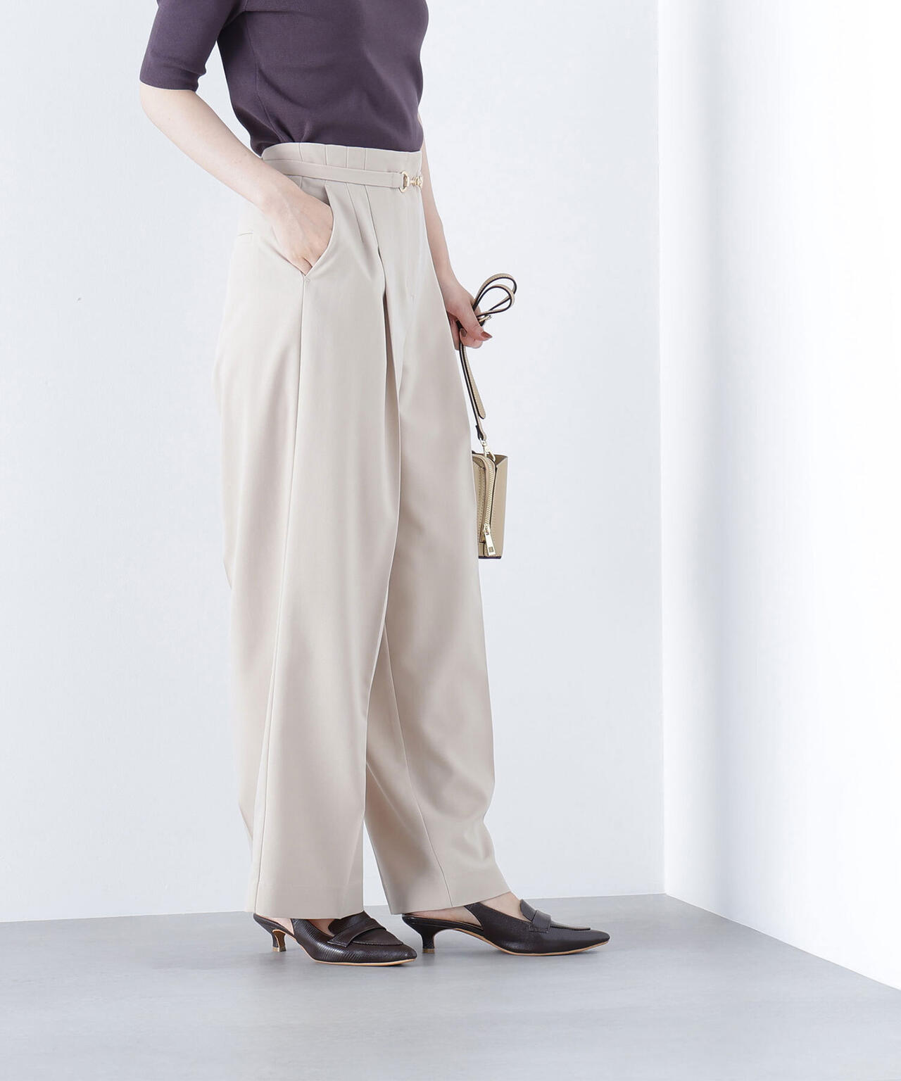 【極美品】NEAT コットンピケ　ワイドパンツ　ベージュ 極美品】NEAT コットンピケ ワイドパンツ ベージュ NEAT｜COTTON PIQUE