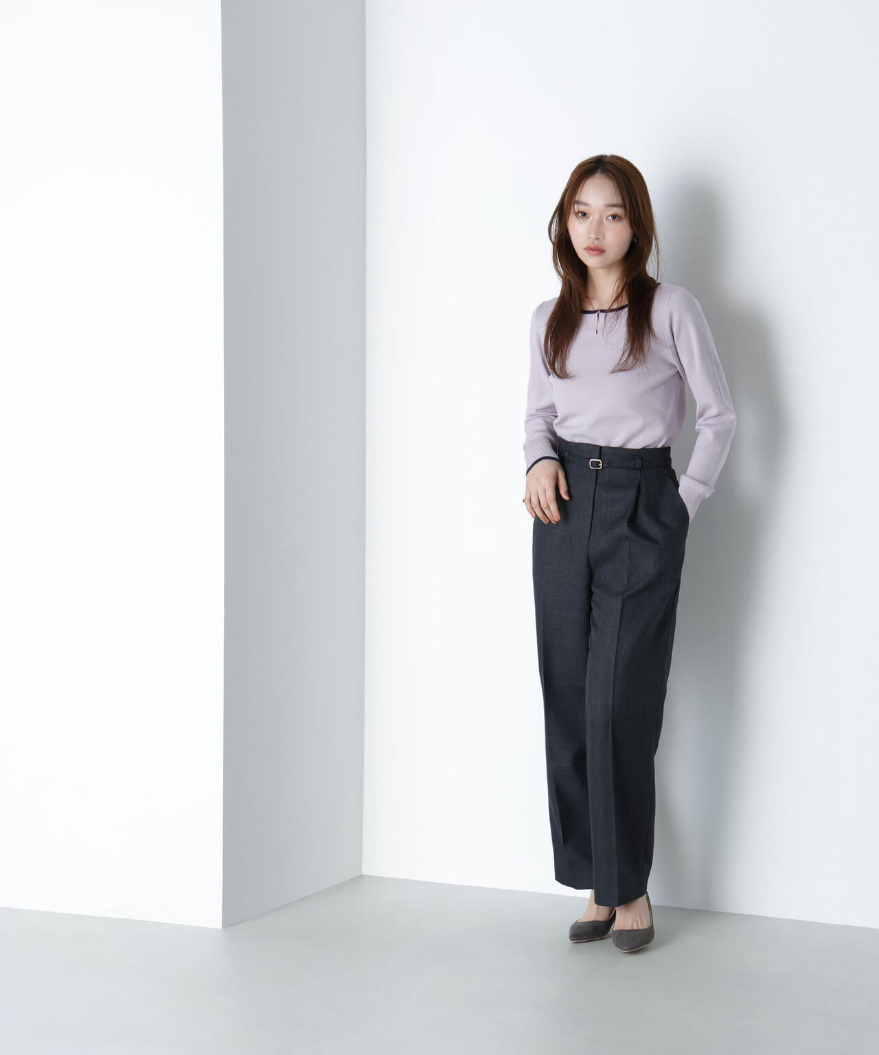 シャークスキン SETUPストレートテーパードパンツ | NATURAL BEAUTY