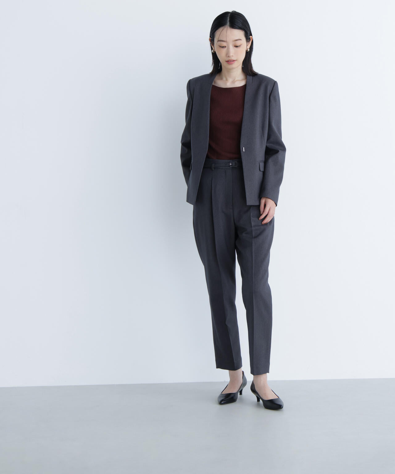 ウーステッドライクツイル SETUP テーパードパンツ