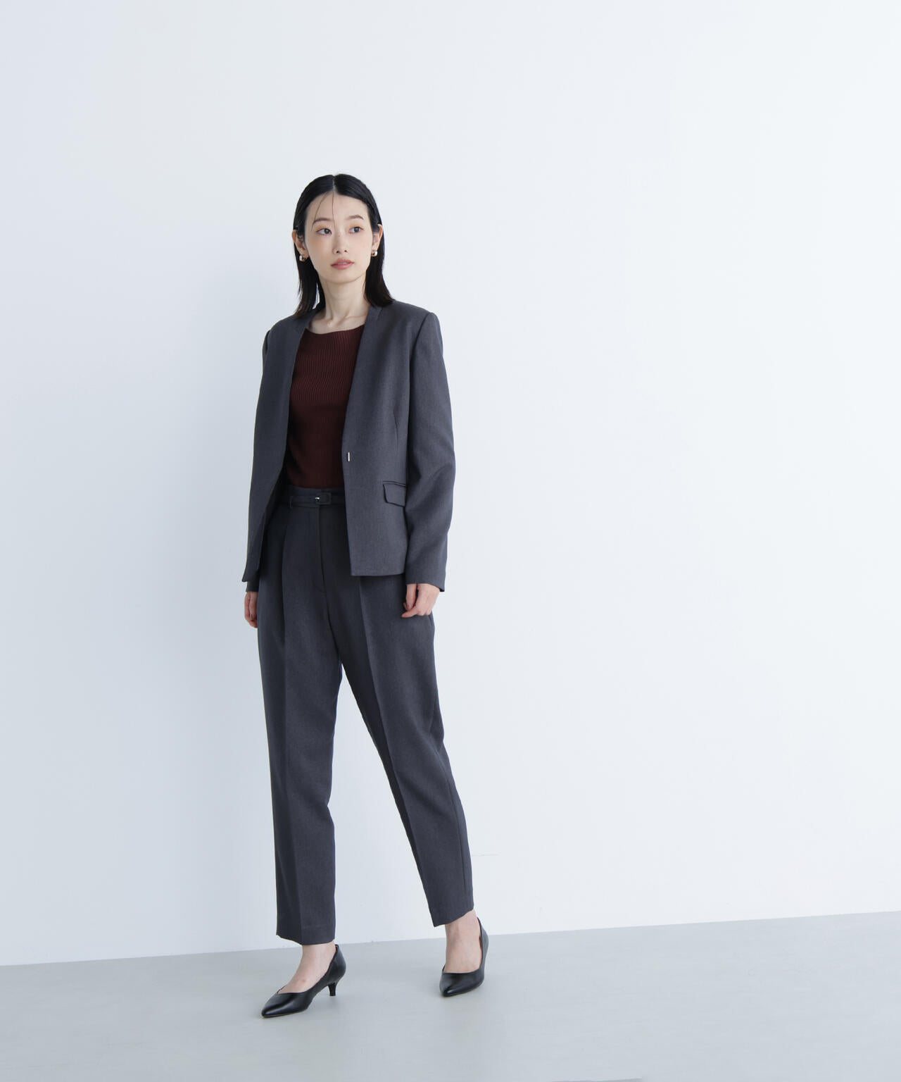 ウーステッドライクツイル SETUP テーパードパンツ