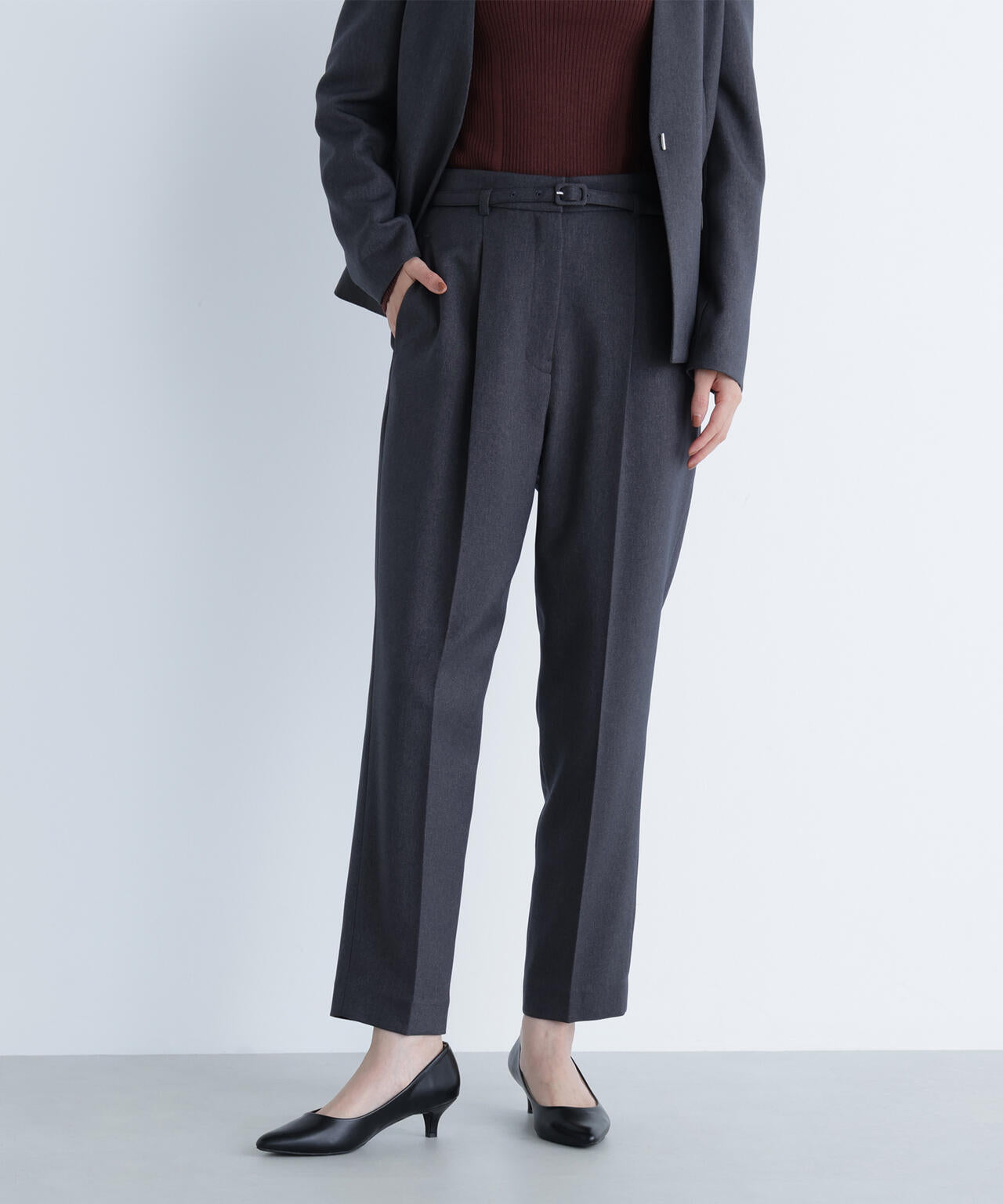 ナチュラルビューティーベーシック　ウーステッドライクツイルセットアップシリーズ ウーステッドライクツイル SETUP ノーカラージャケット | NATURAL