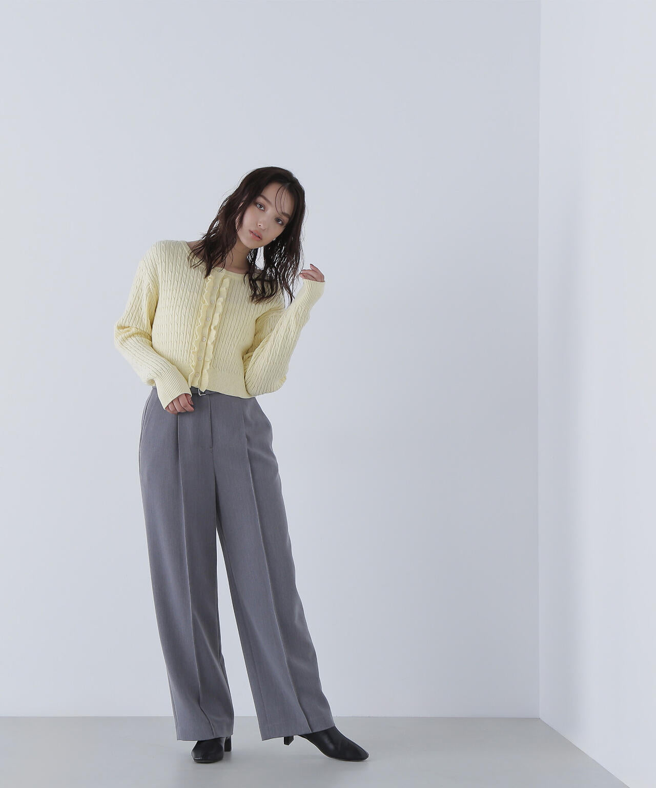【Oggi掲載】コンパクトベスト セットアップ ワイドストレートパンツ