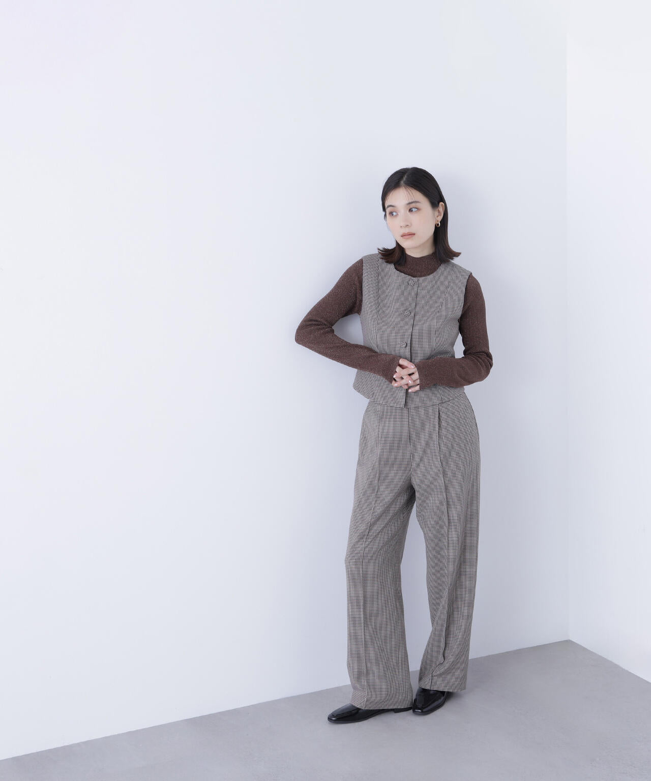 【Oggi掲載】コンパクトベスト セットアップ ワイドストレートパンツ