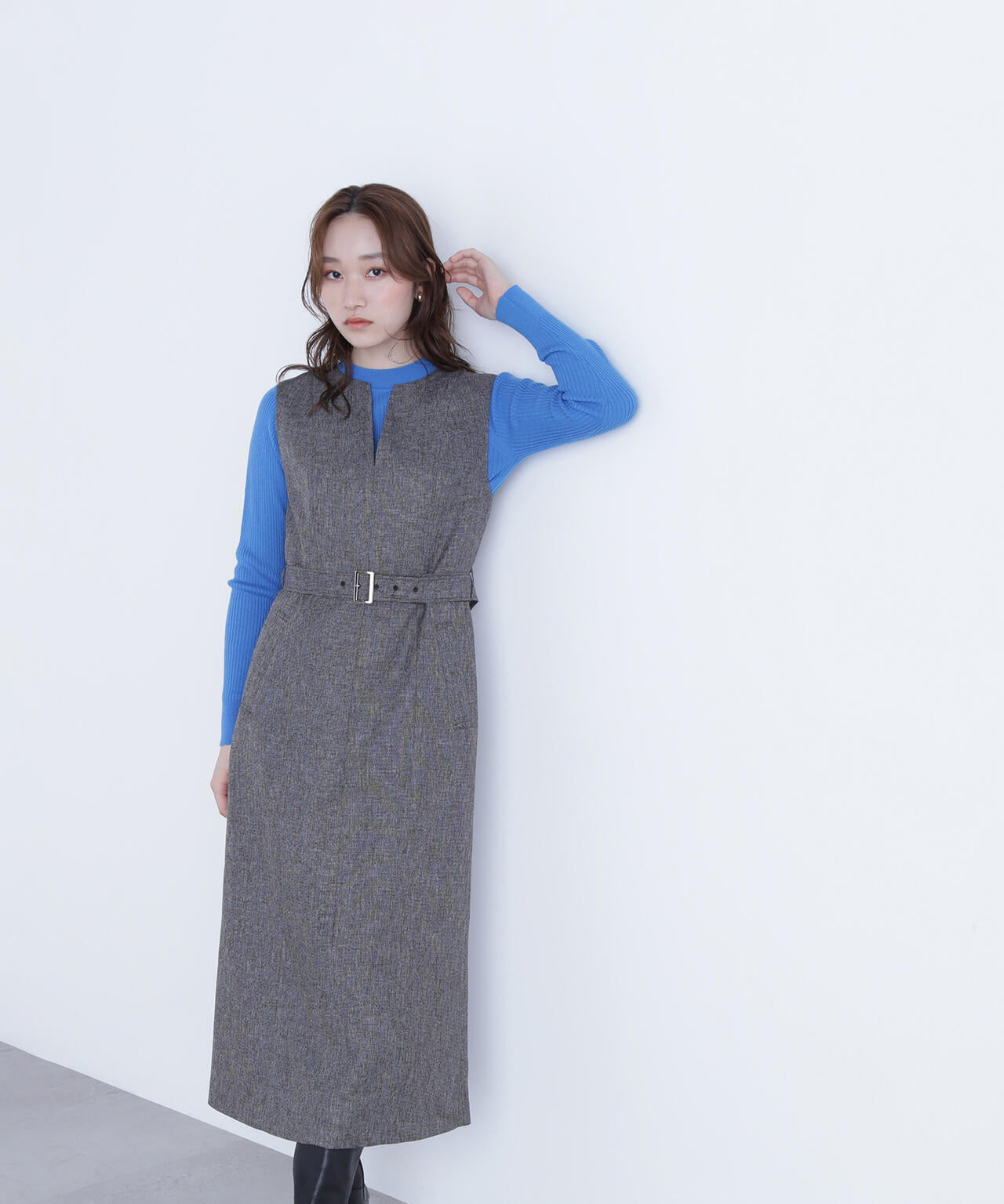 キーネックベルテッドジャンスカ | NATURAL BEAUTY BASIC（ナチュラル