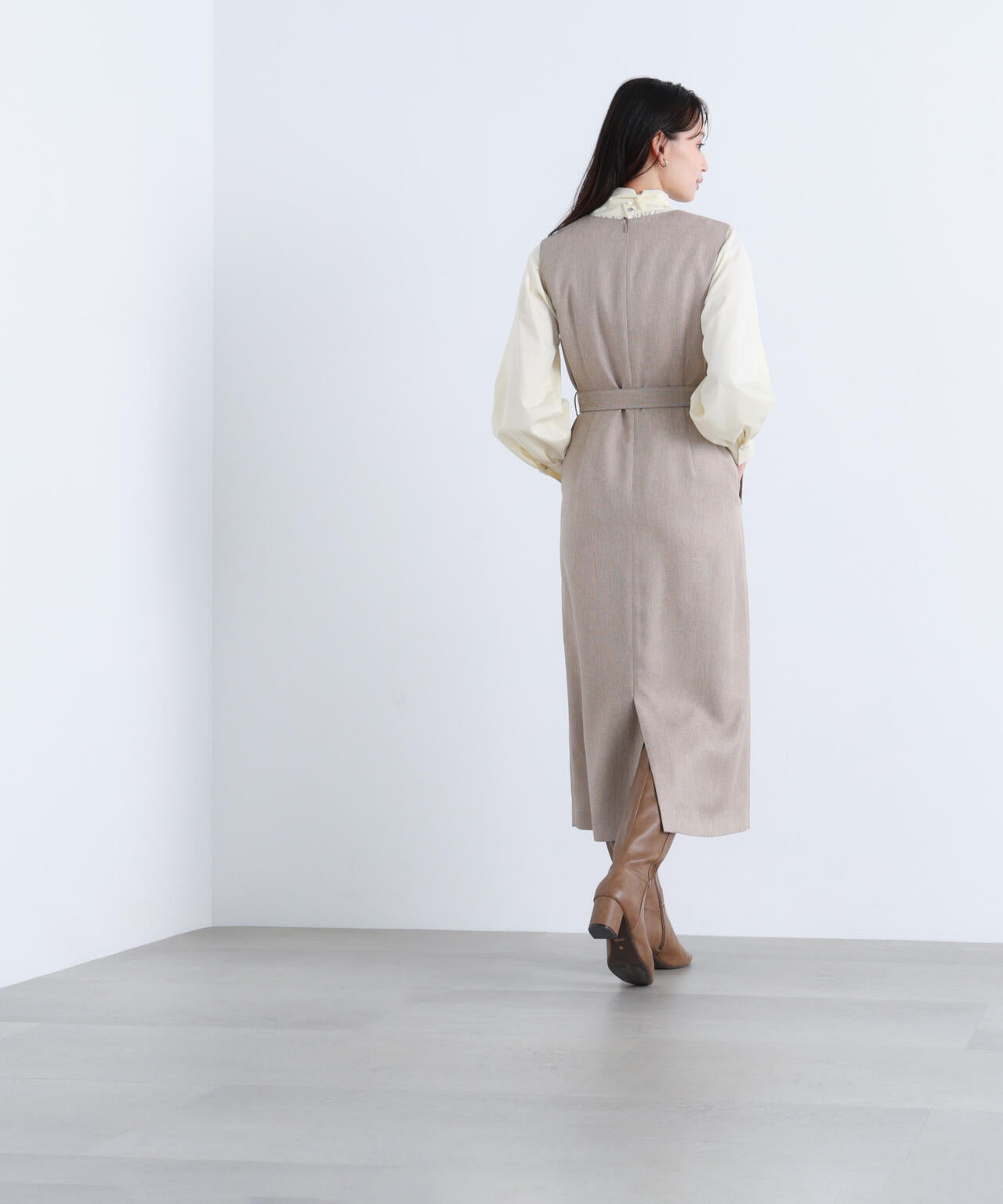 キーネックベルテッドジャンスカ | NATURAL BEAUTY BASIC（ナチュラル