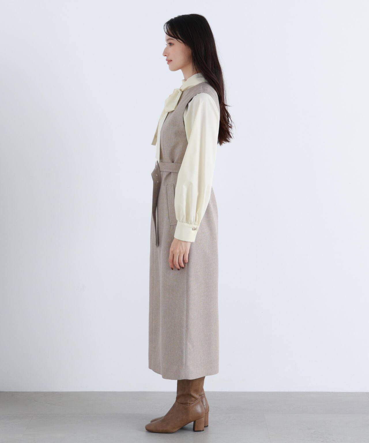 キーネックベルテッドジャンスカ | NATURAL BEAUTY BASIC（ナチュラル