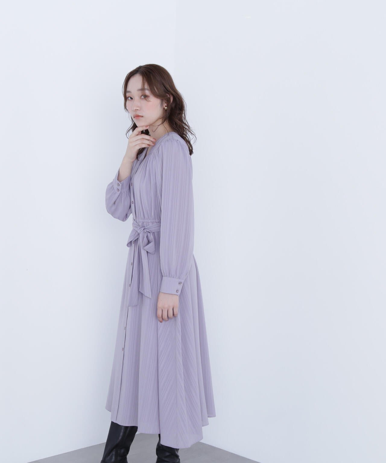 ベルテッドシャドーストライプワンピース | NATURAL BEAUTY BASIC