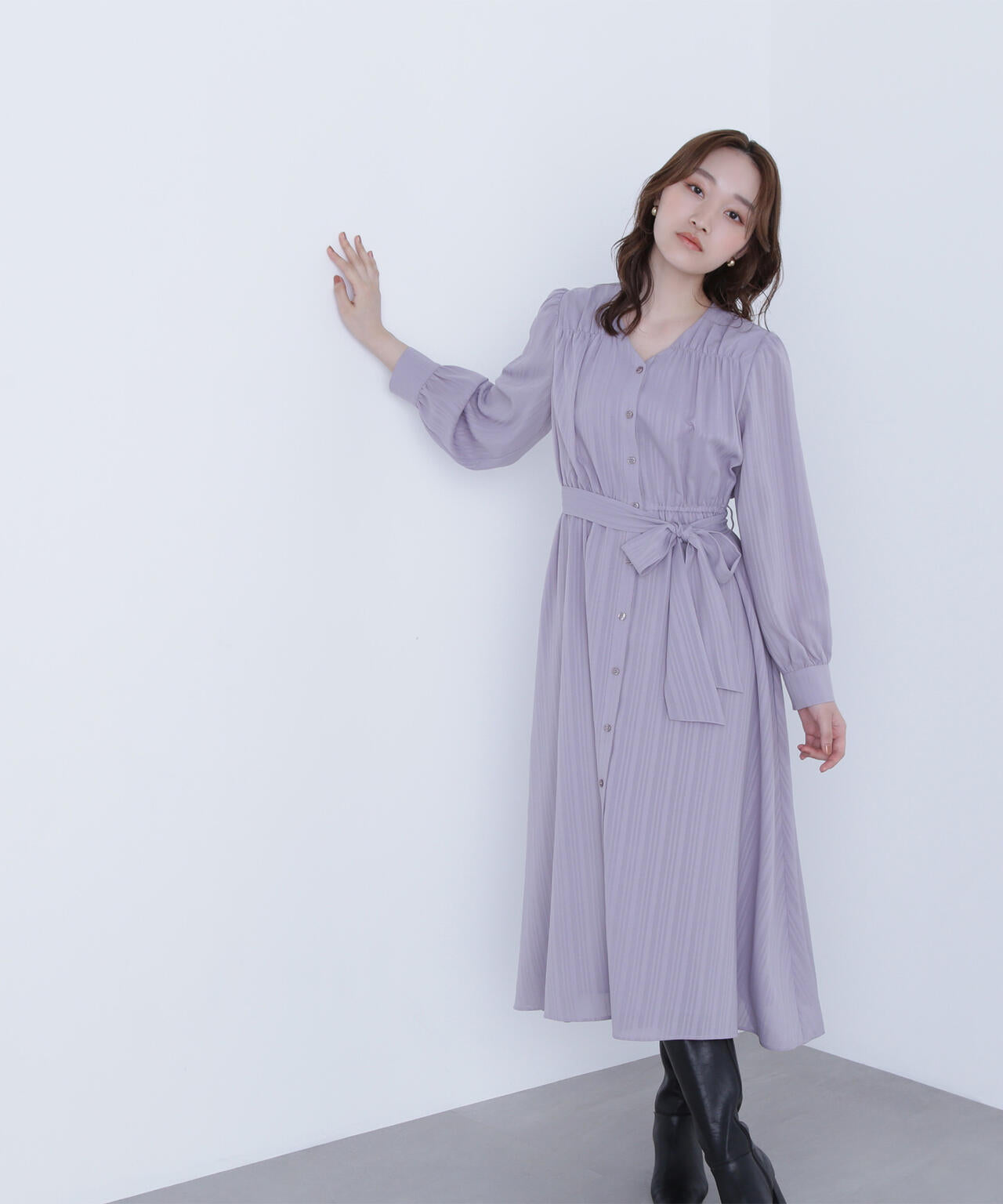 ベルテッドシャドーストライプワンピース | NATURAL BEAUTY BASIC