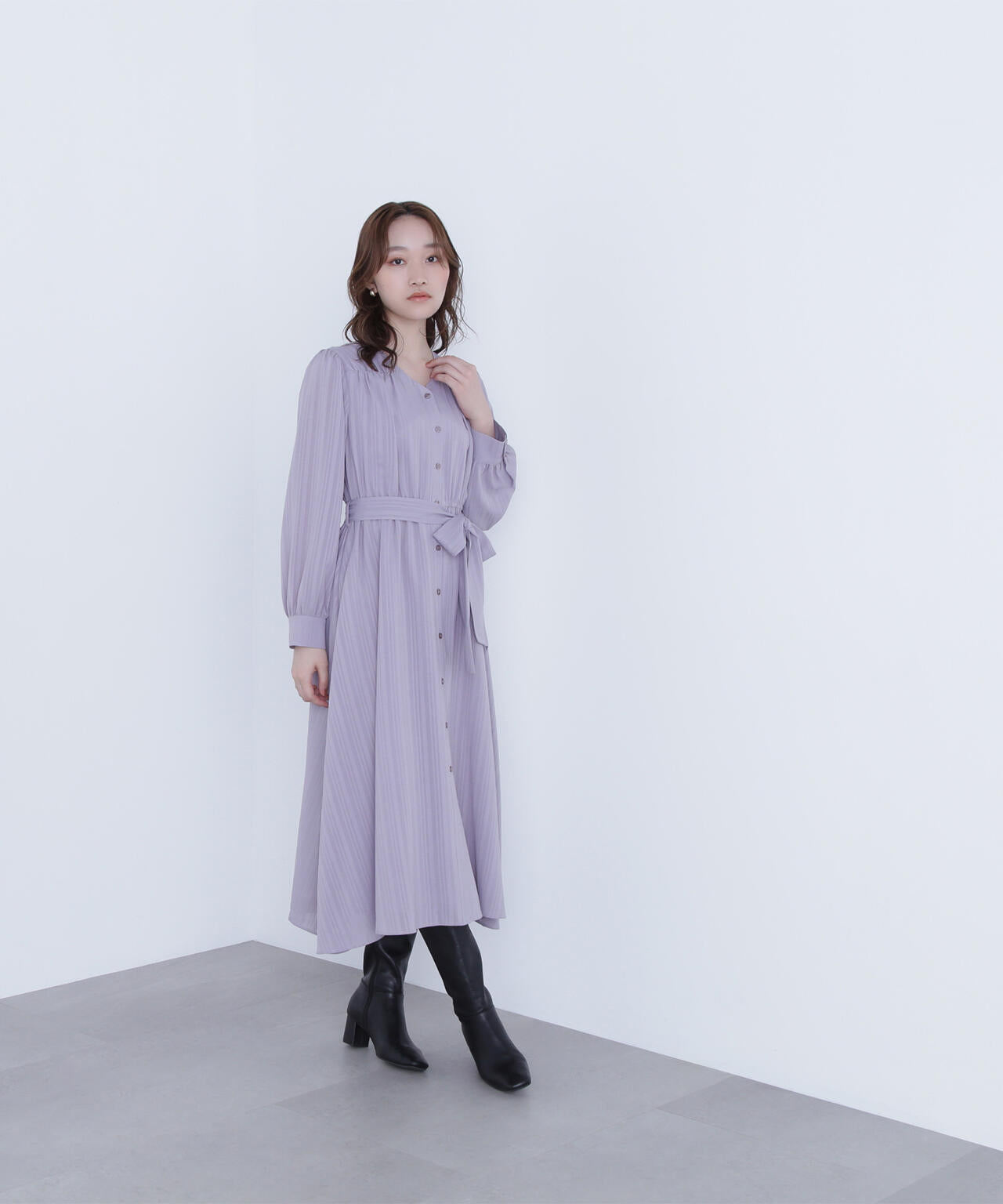 ベルテッドシャドーストライプワンピース | NATURAL BEAUTY BASIC