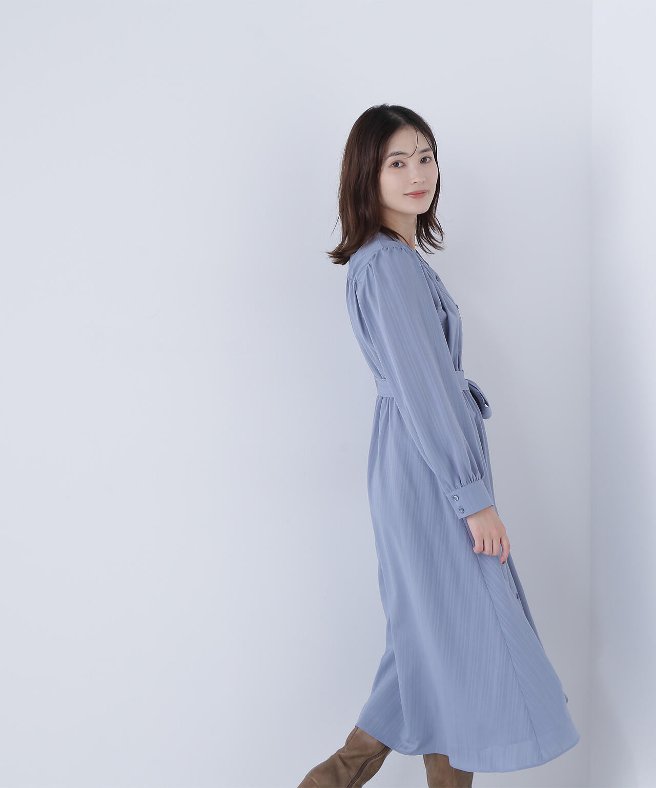 ベルテッドシャドーストライプワンピース | NATURAL BEAUTY BASIC