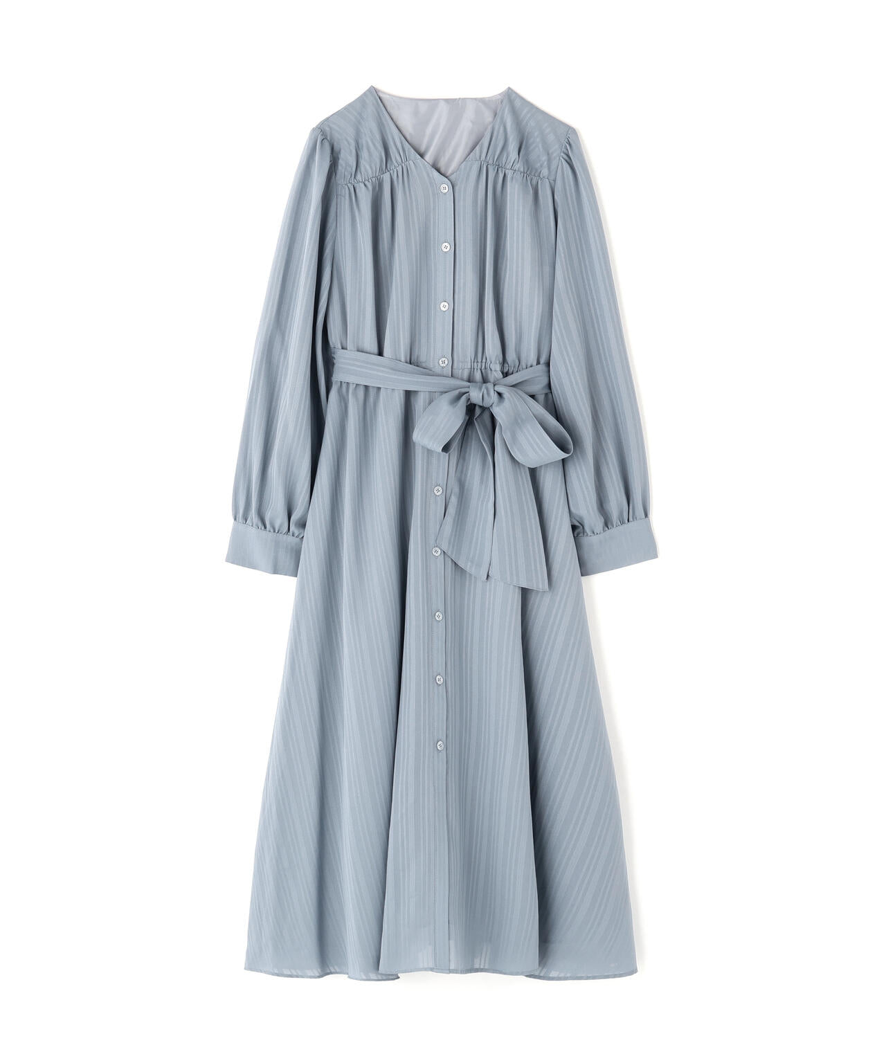 ベルテッドシャドーストライプワンピース