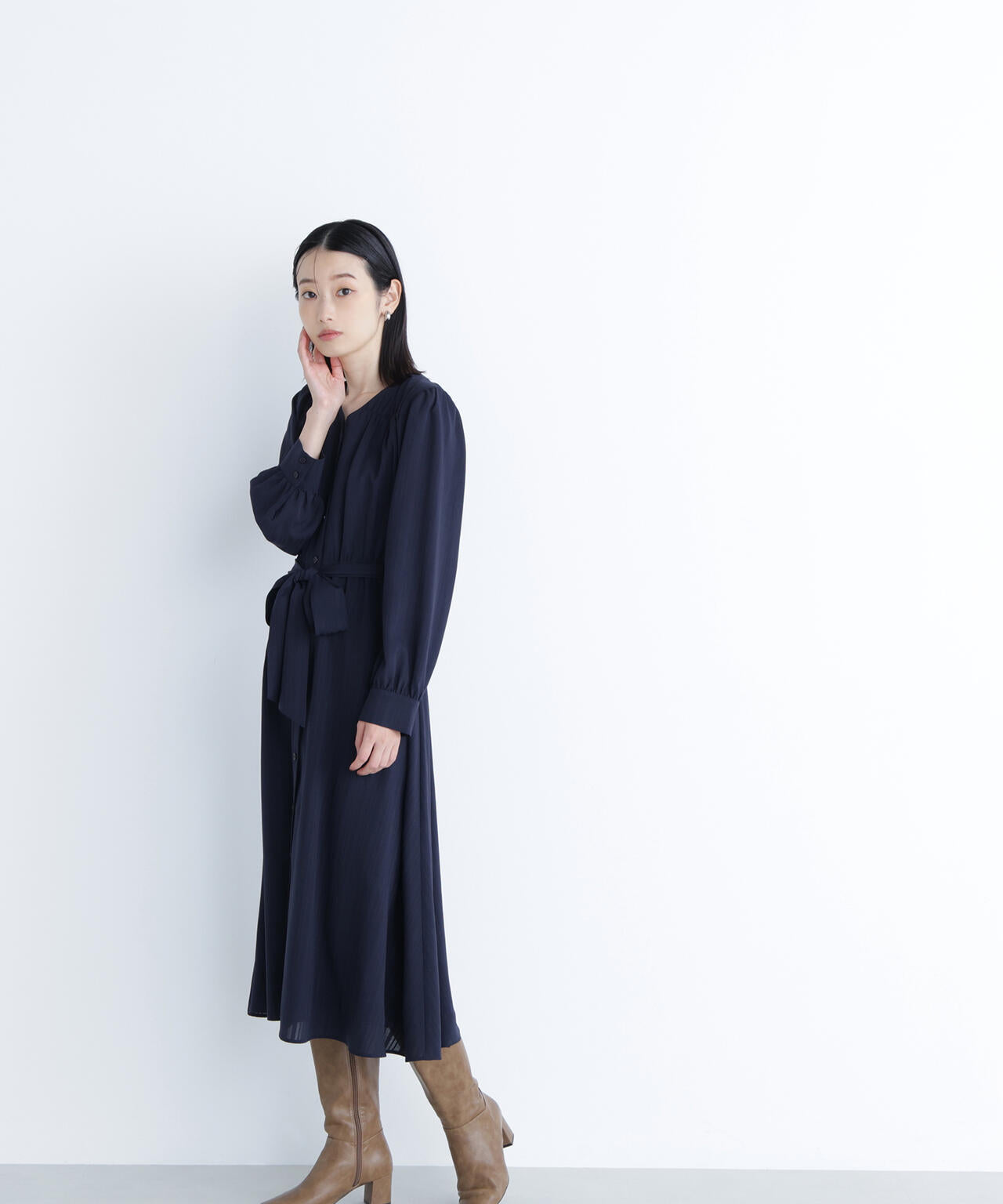 ベルテッドシャドーストライプワンピース | NATURAL BEAUTY BASIC