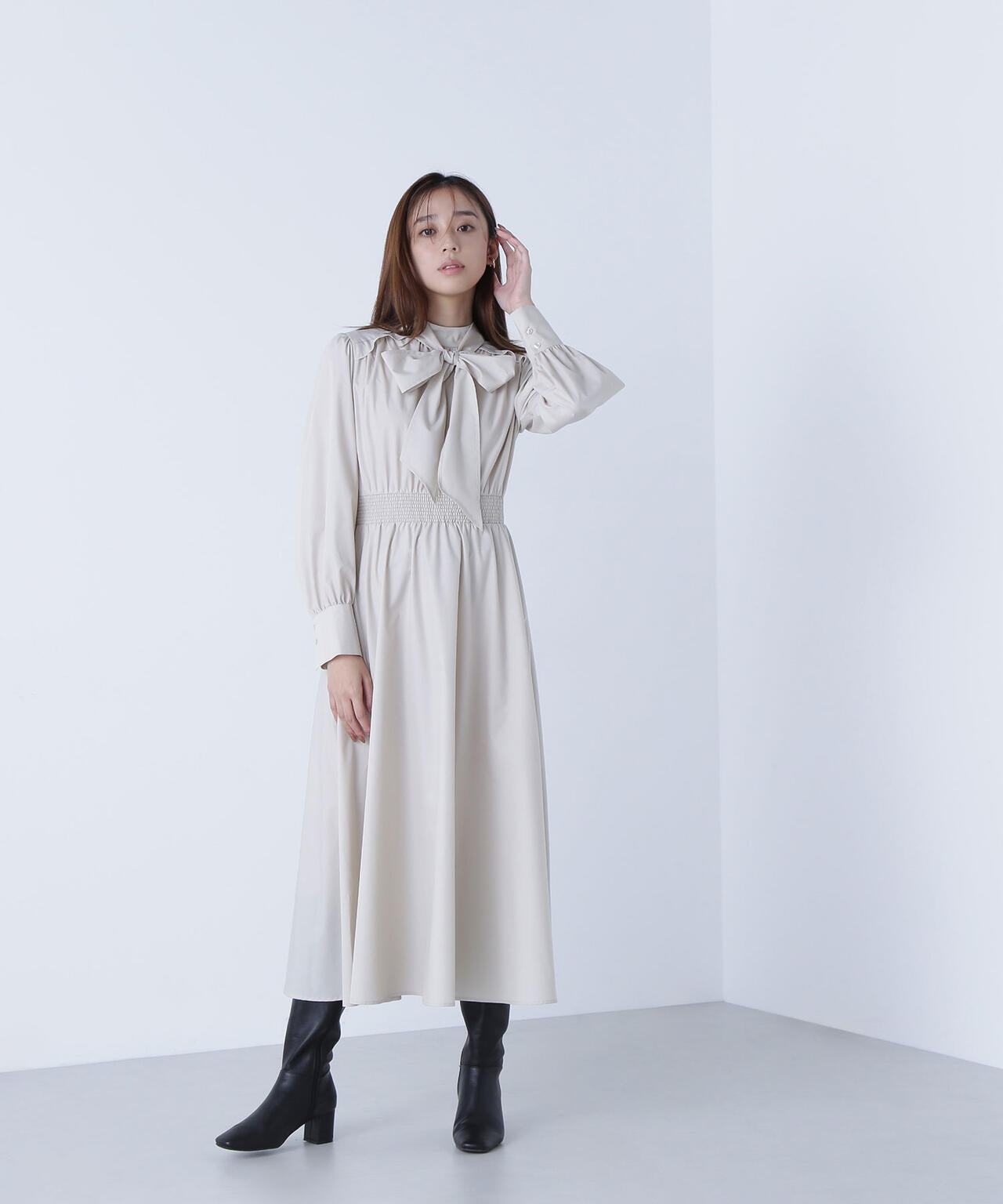 2wayボウタイギャザーワンピース | NATURAL BEAUTY BASIC（ナチュラル