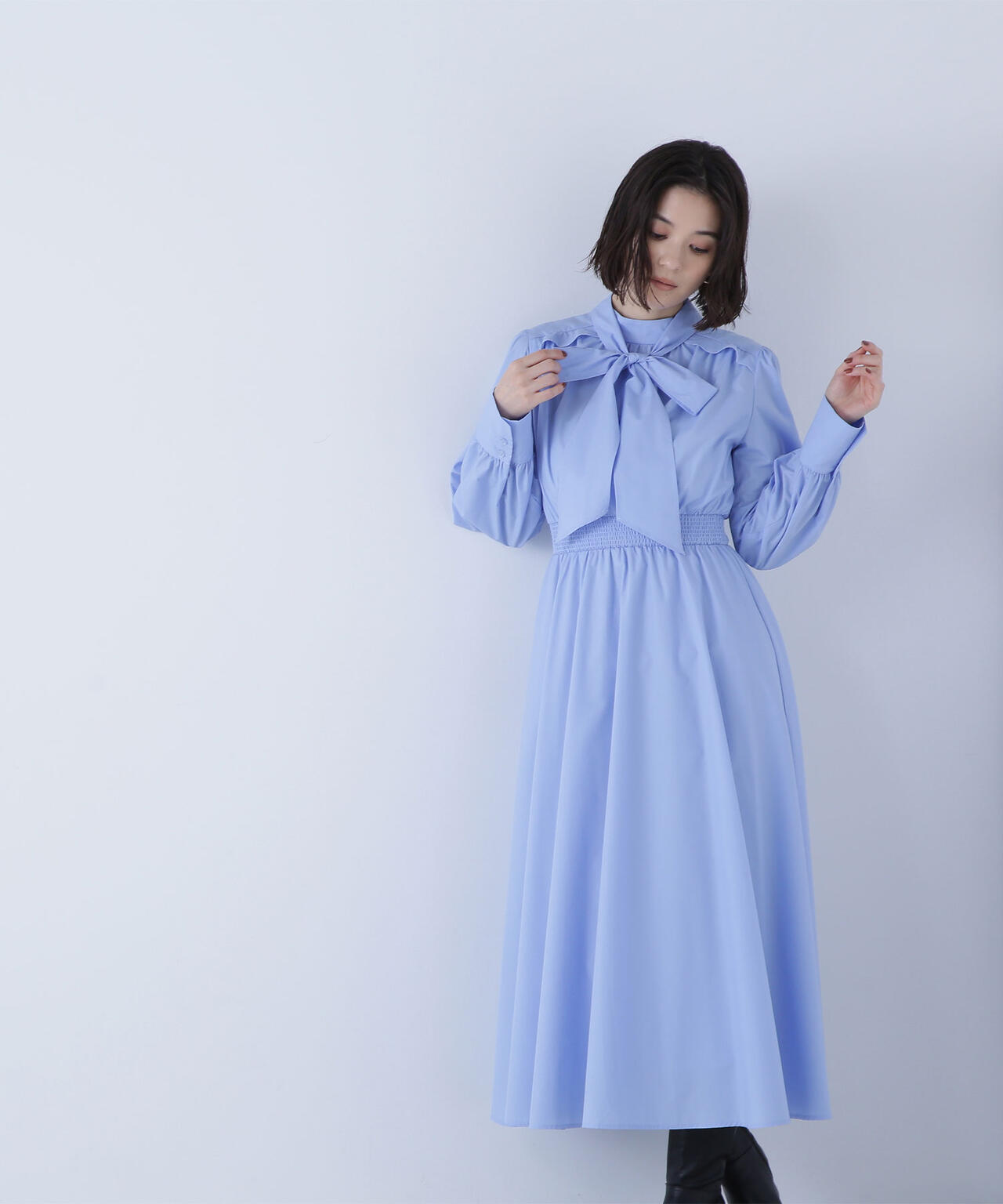 2wayボウタイギャザーワンピース | NATURAL BEAUTY BASIC（ナチュラル