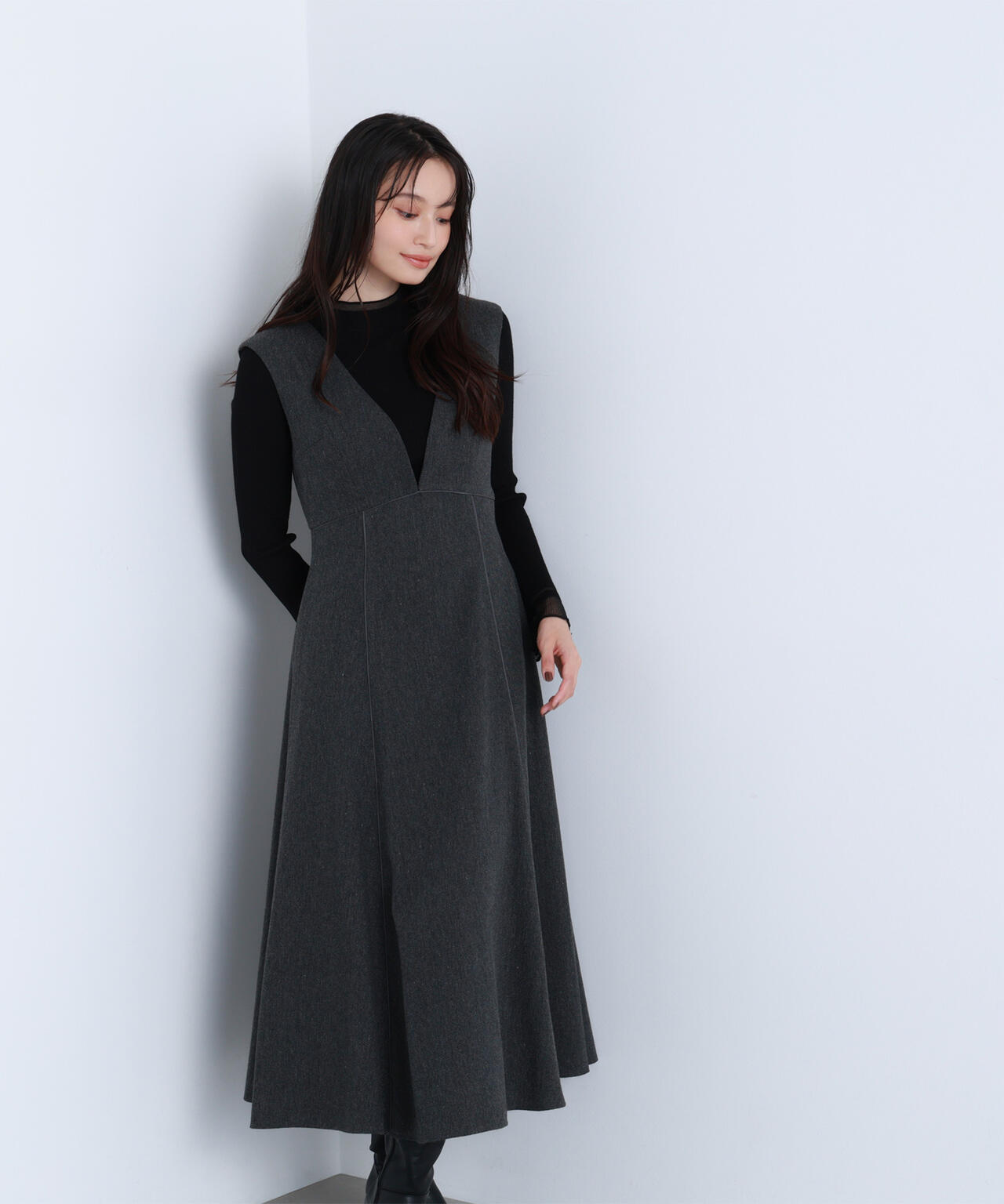 ニュアンスVネックジャンスカ