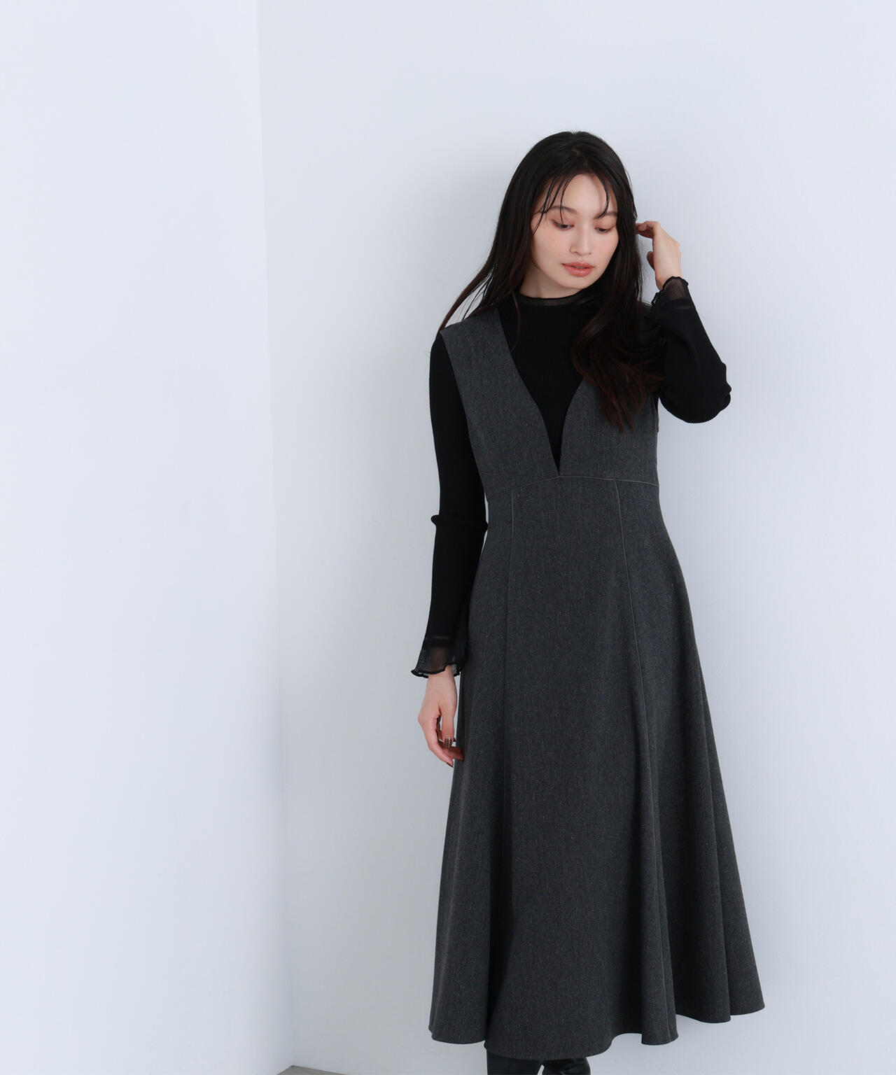 ニュアンスVネックジャンスカ