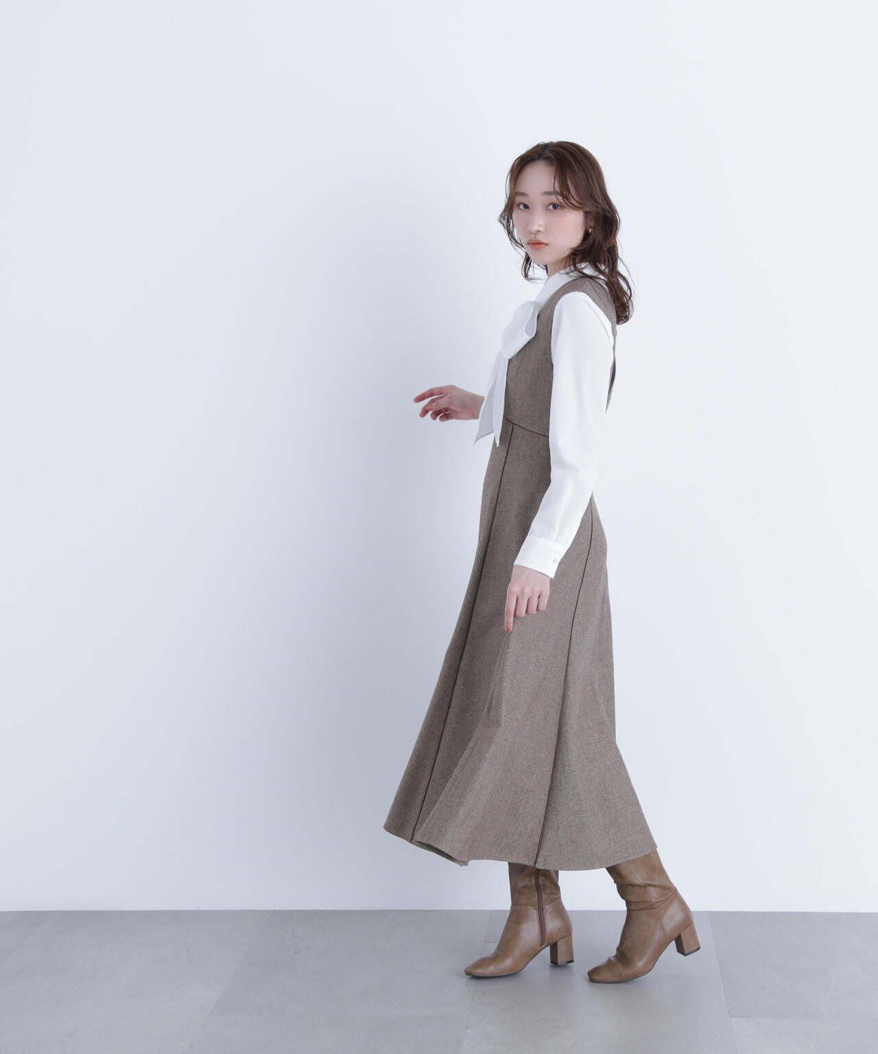 ニュアンスVネックジャンスカ | NATURAL BEAUTY BASIC