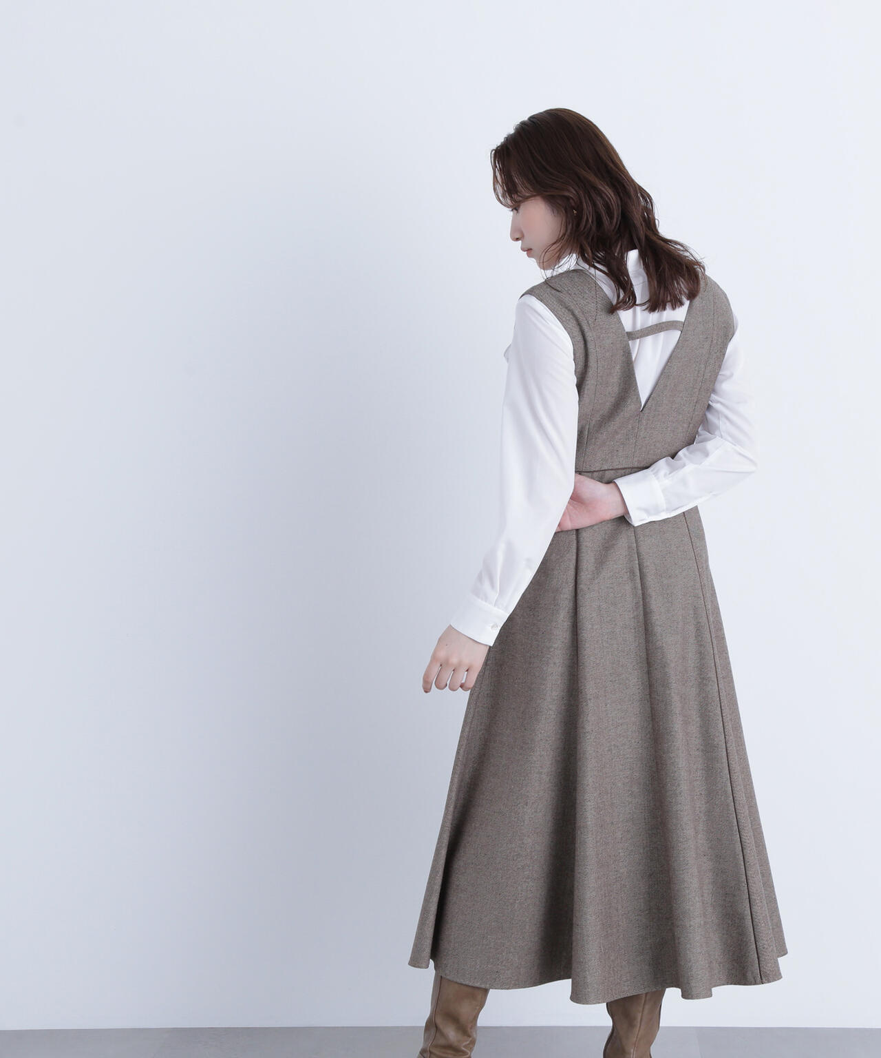 ニュアンスVネックジャンスカ | NATURAL BEAUTY BASIC（ナチュラル